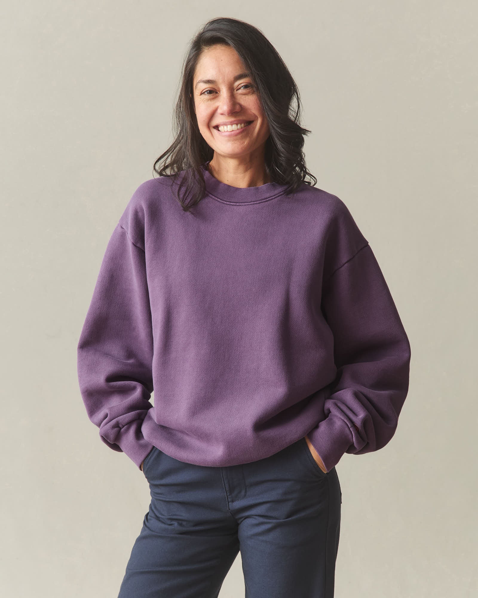 Unisex American Vintage Crew Sweatshirt - Shadow Purple - Image 3