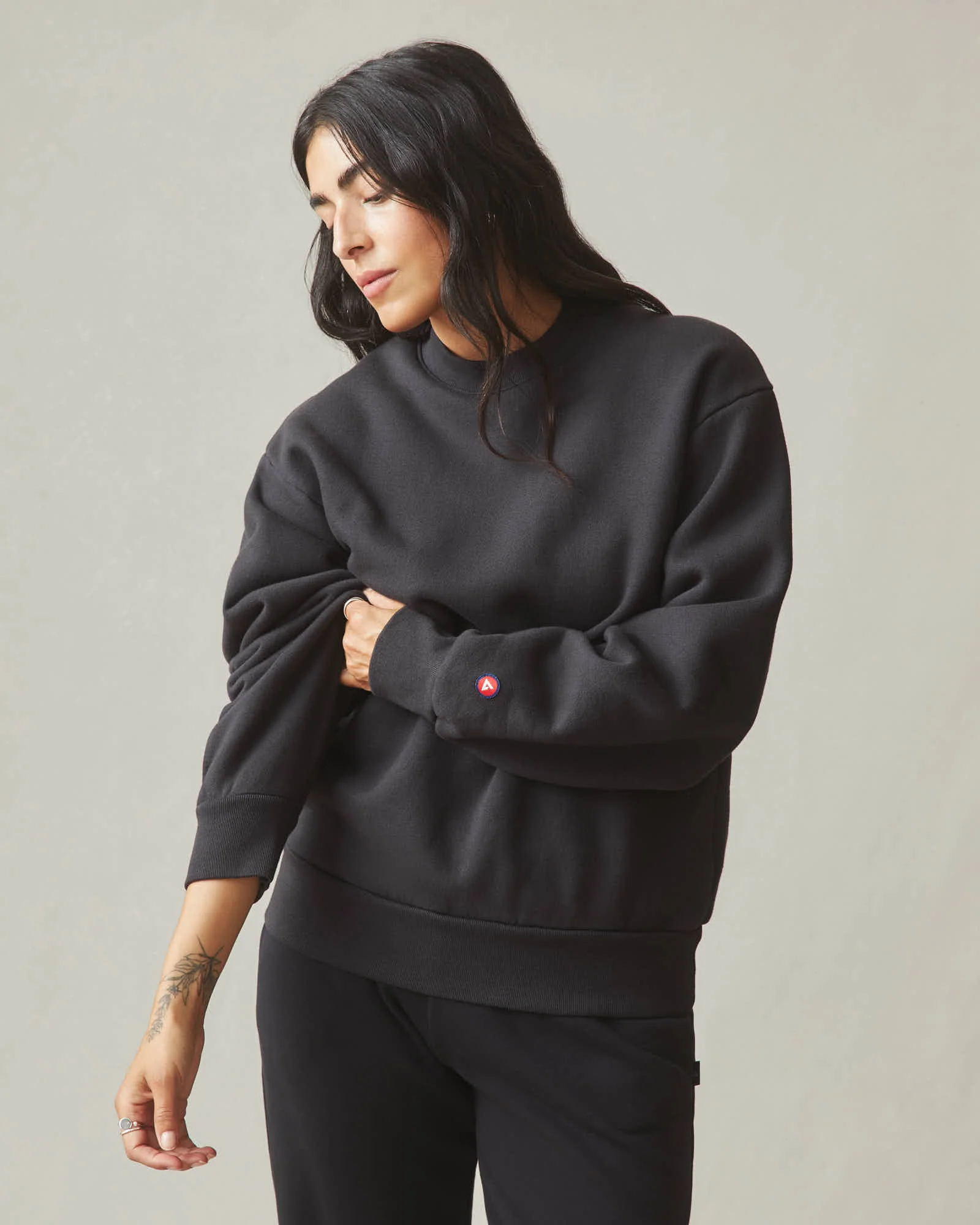 Unisex American Vintage Crew Sweatshirt - Washed Black - Image 3