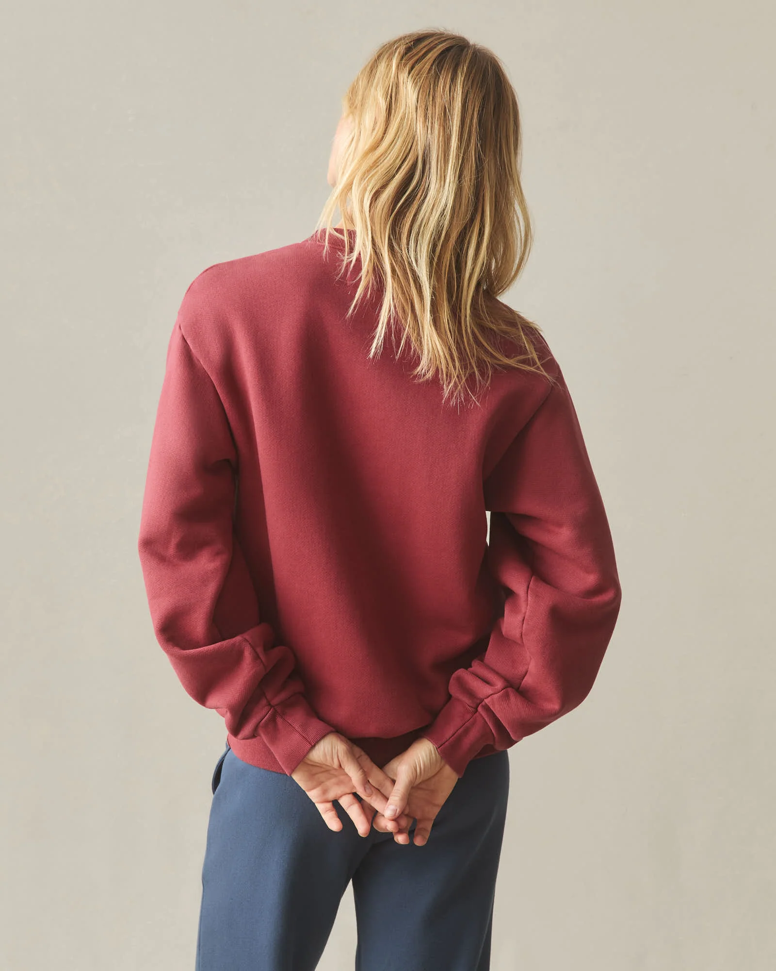 Unisex American Vintage Crew Sweatshirt - Washed Tibetan Red - Image 5