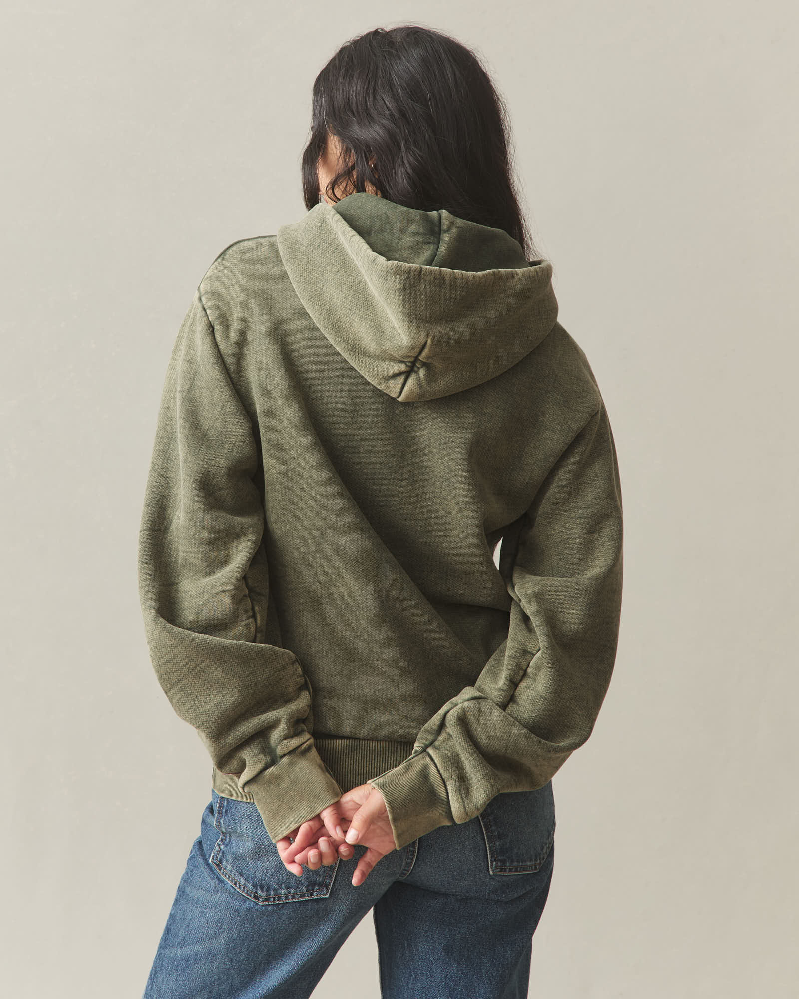 Unisex American Vintage Pullover - Mineral Wash Deep Olive - Image 5