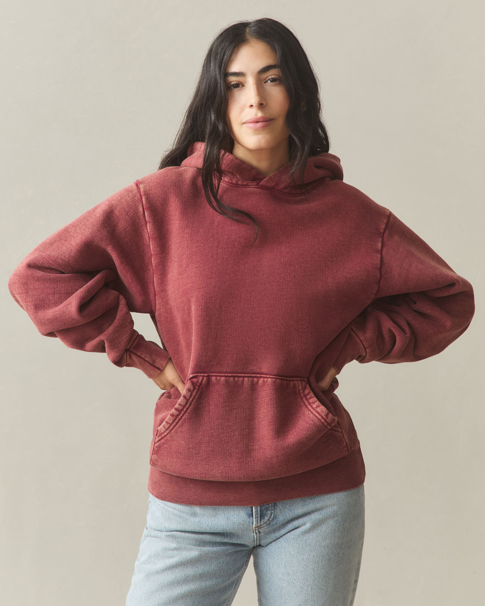 Unisex American Vintage Pullover - Mineral Wash Pomegranate - Image 3