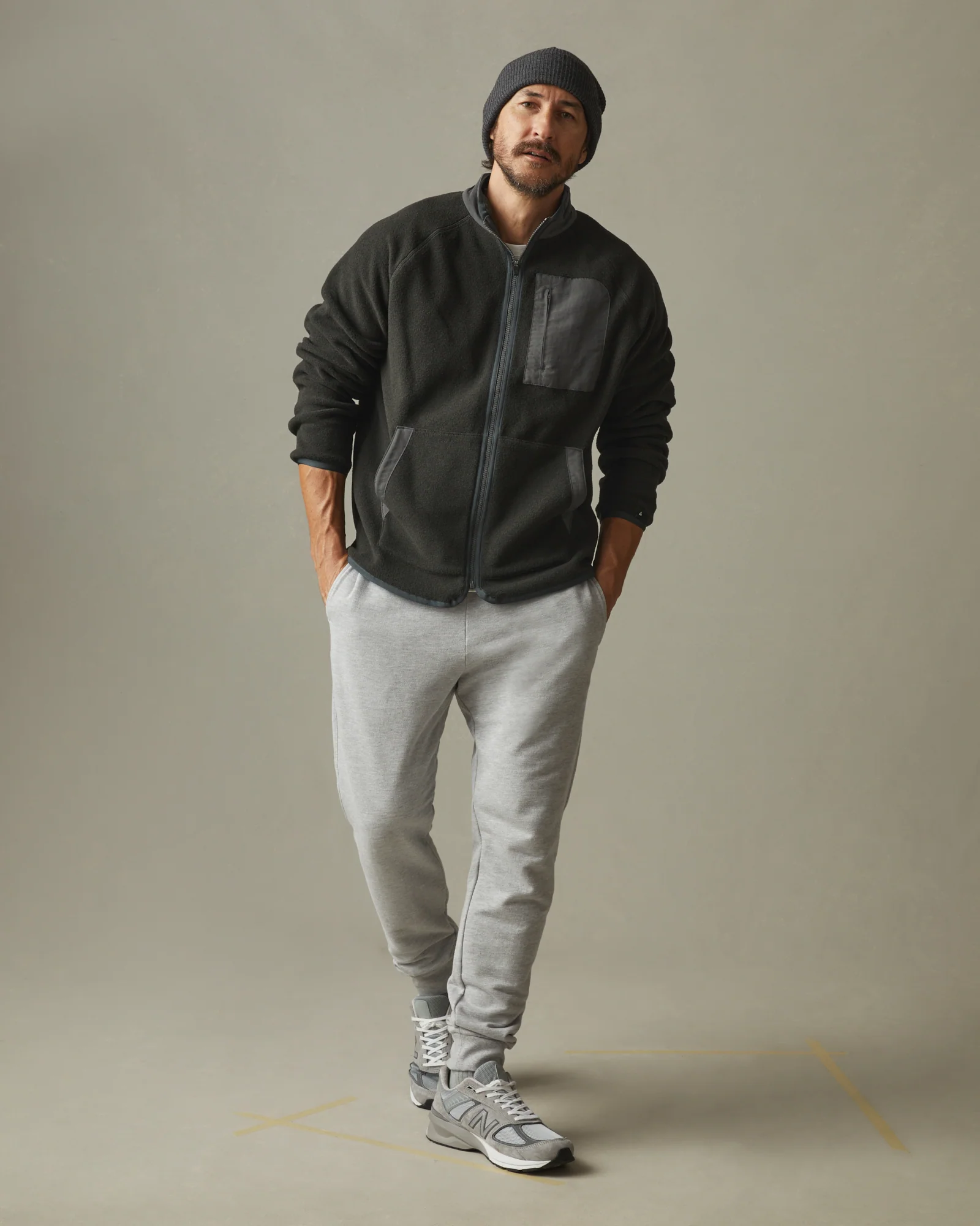 Men's Active Fleece Full Zip - Vintage Black - Image 2