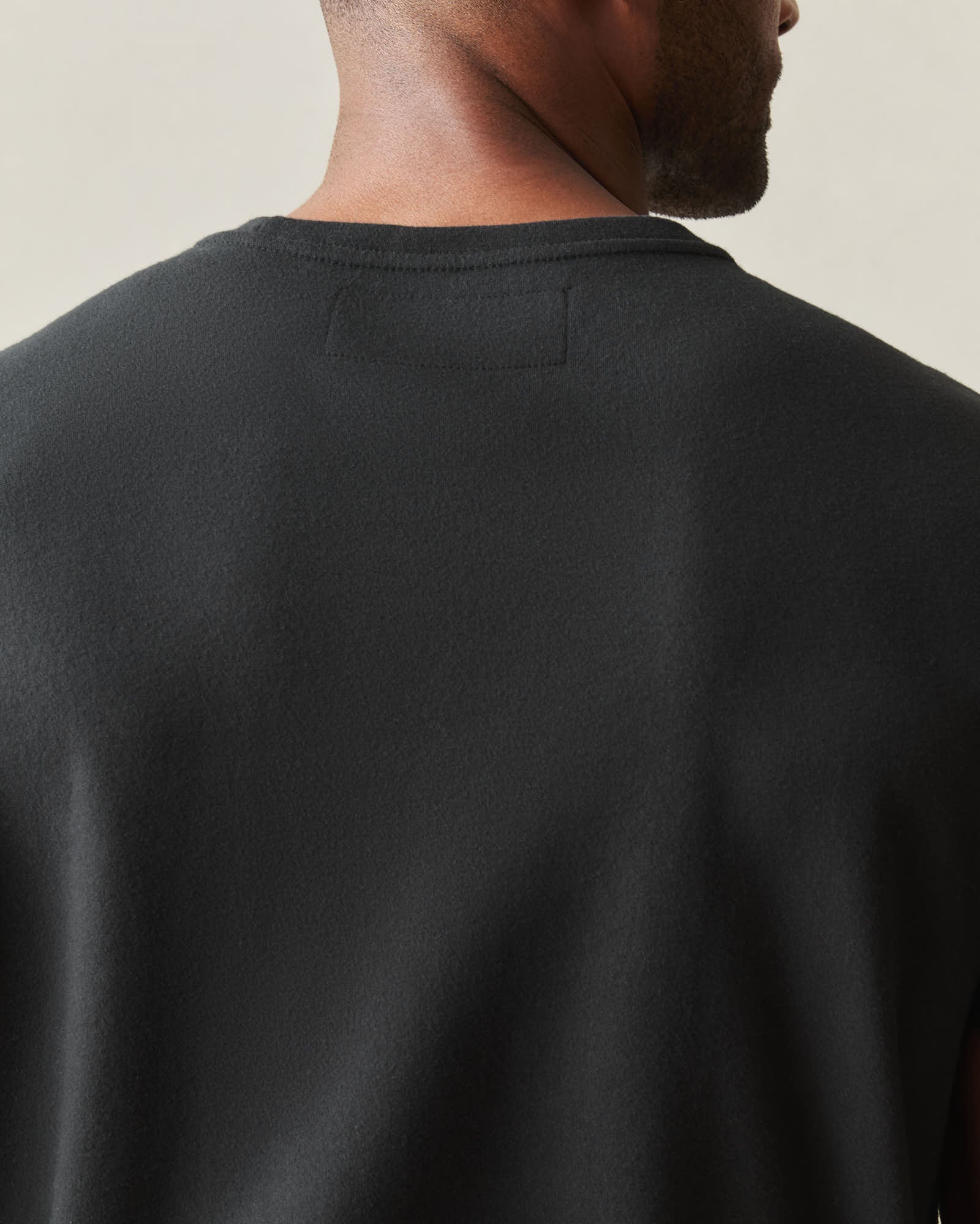Men's Brushed Crew Tee - Black Solid - Image 5