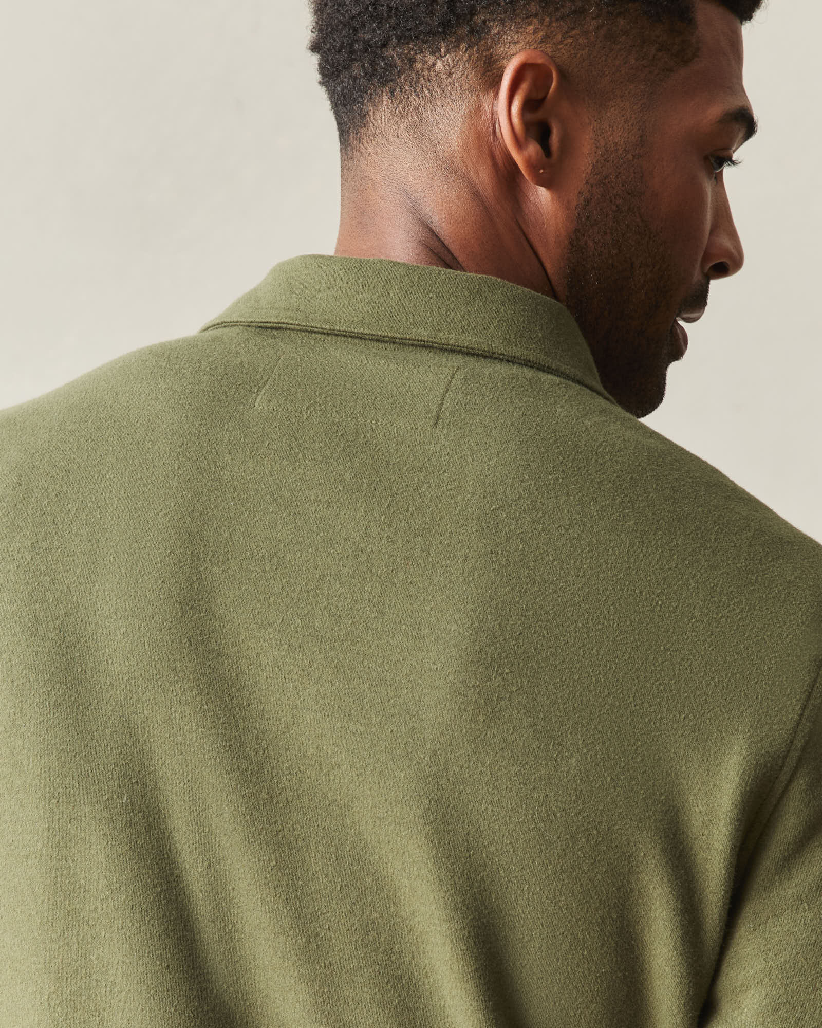 Men's Brushed Long Sleeve Polo - Olive Night Heather - Image 5