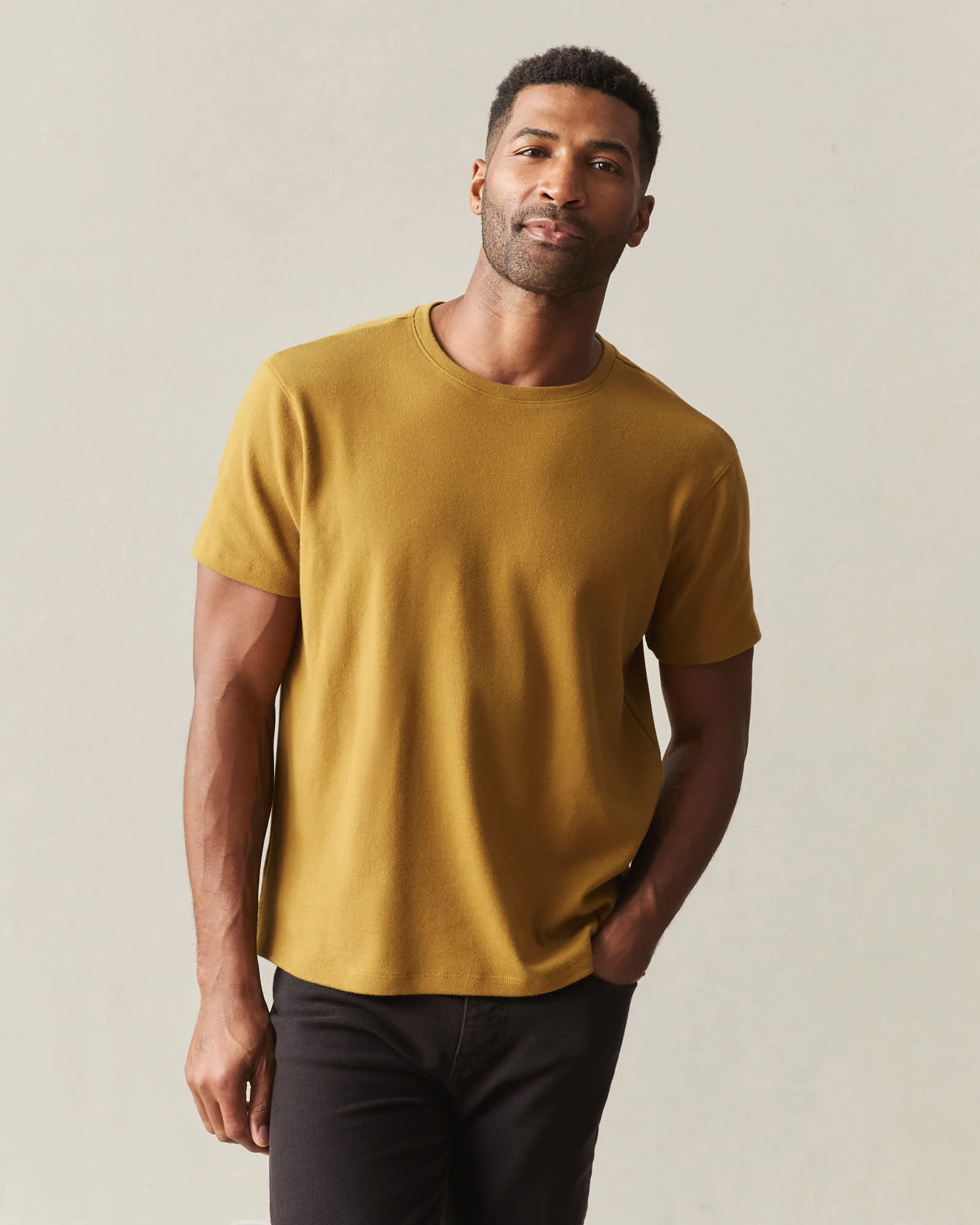 Men's Brushed Crew Tee - Tapenade Solid - Image 2