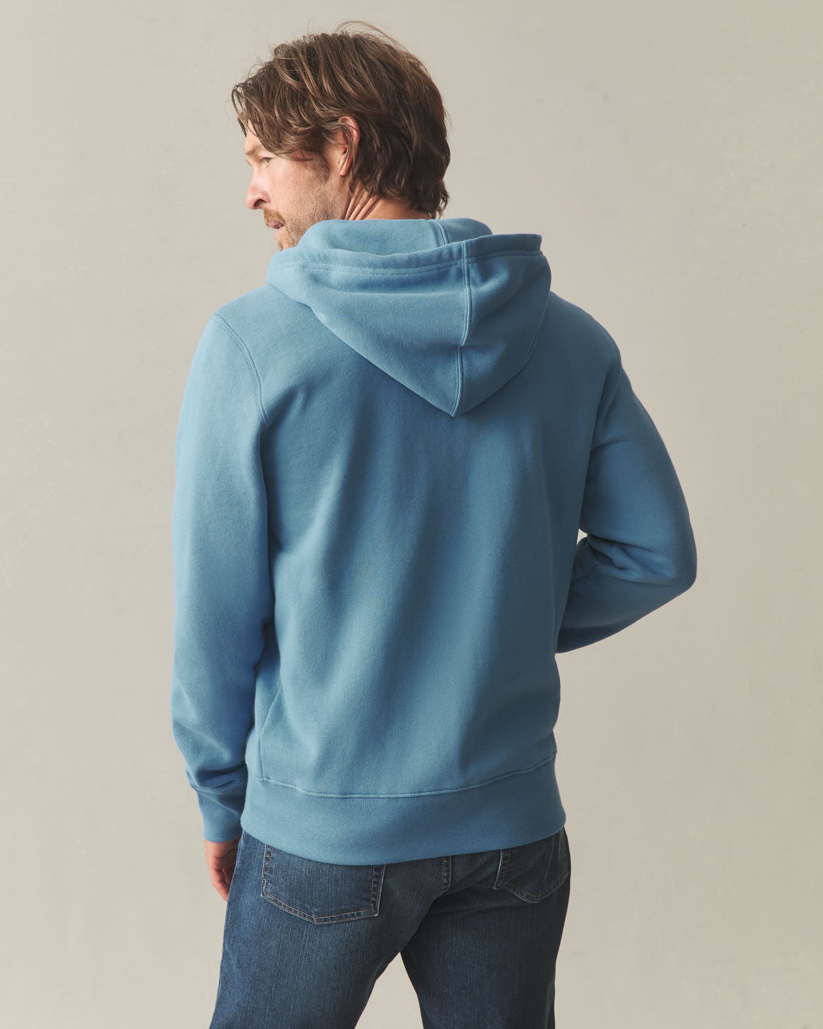 Men's Midweight Full Zip - Adriatic Blue - Image 3
