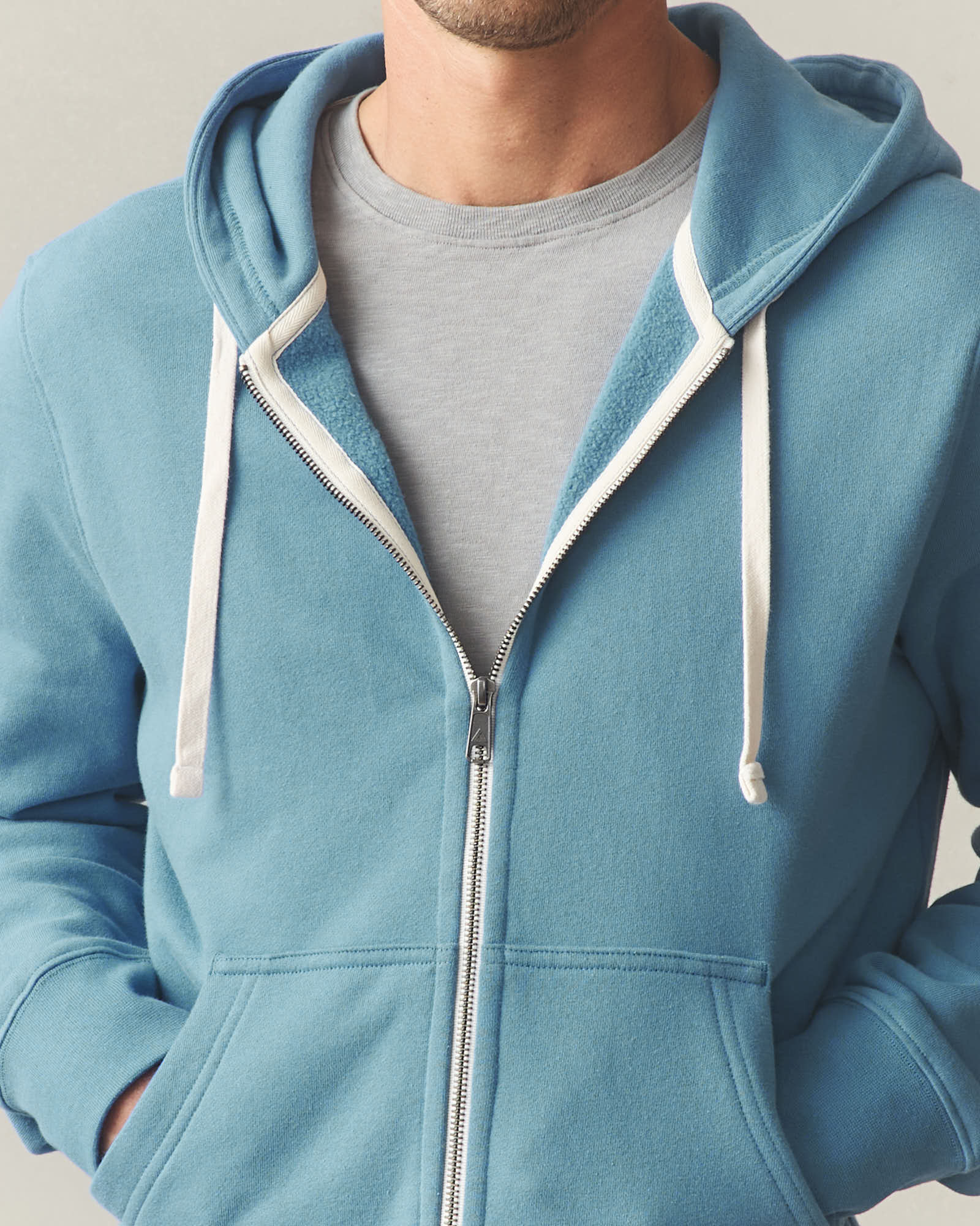 Men's Midweight Full Zip - Adriatic Blue - Image 4