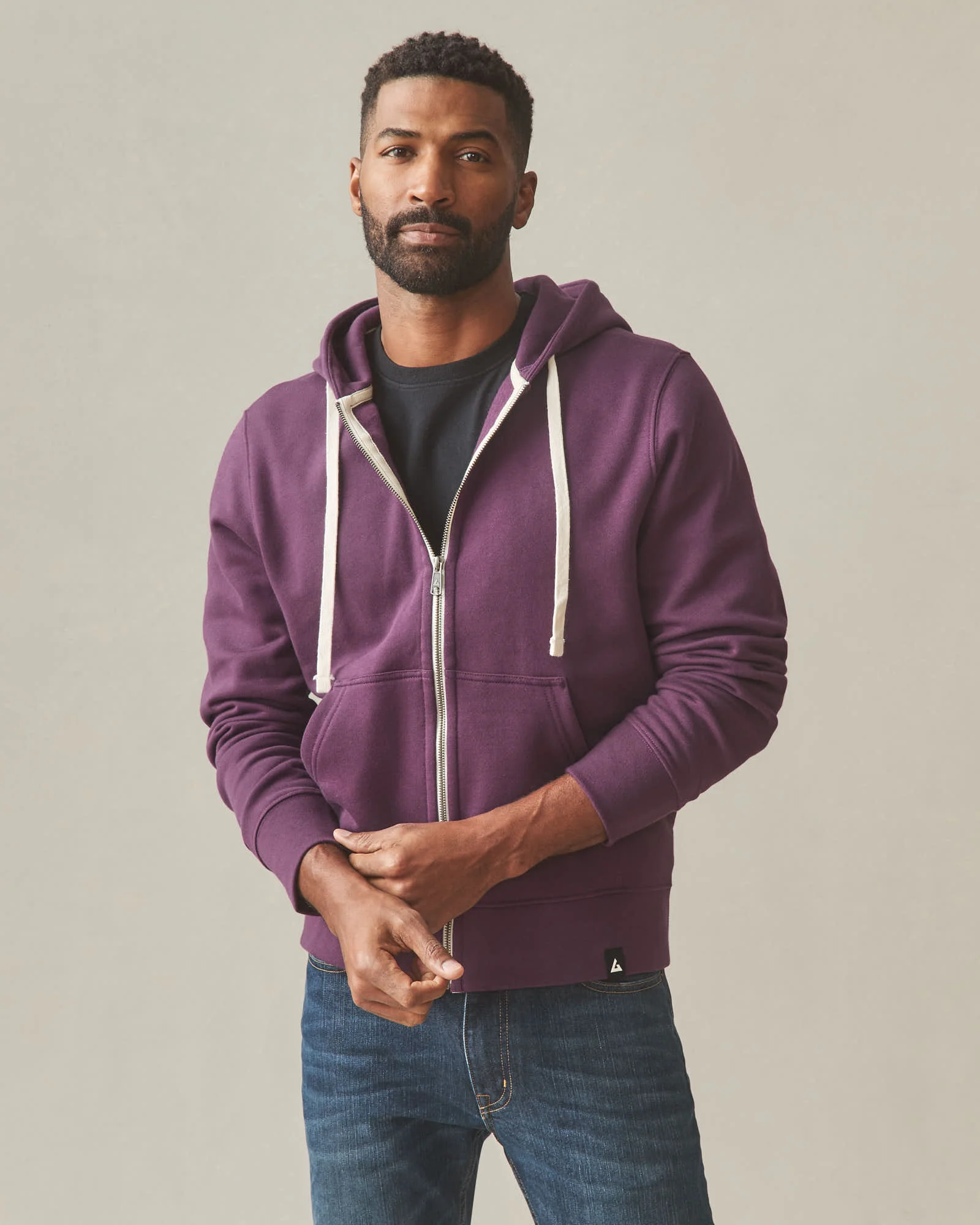 Men's Midweight Full Zip - Blackberry Wine - Image 2