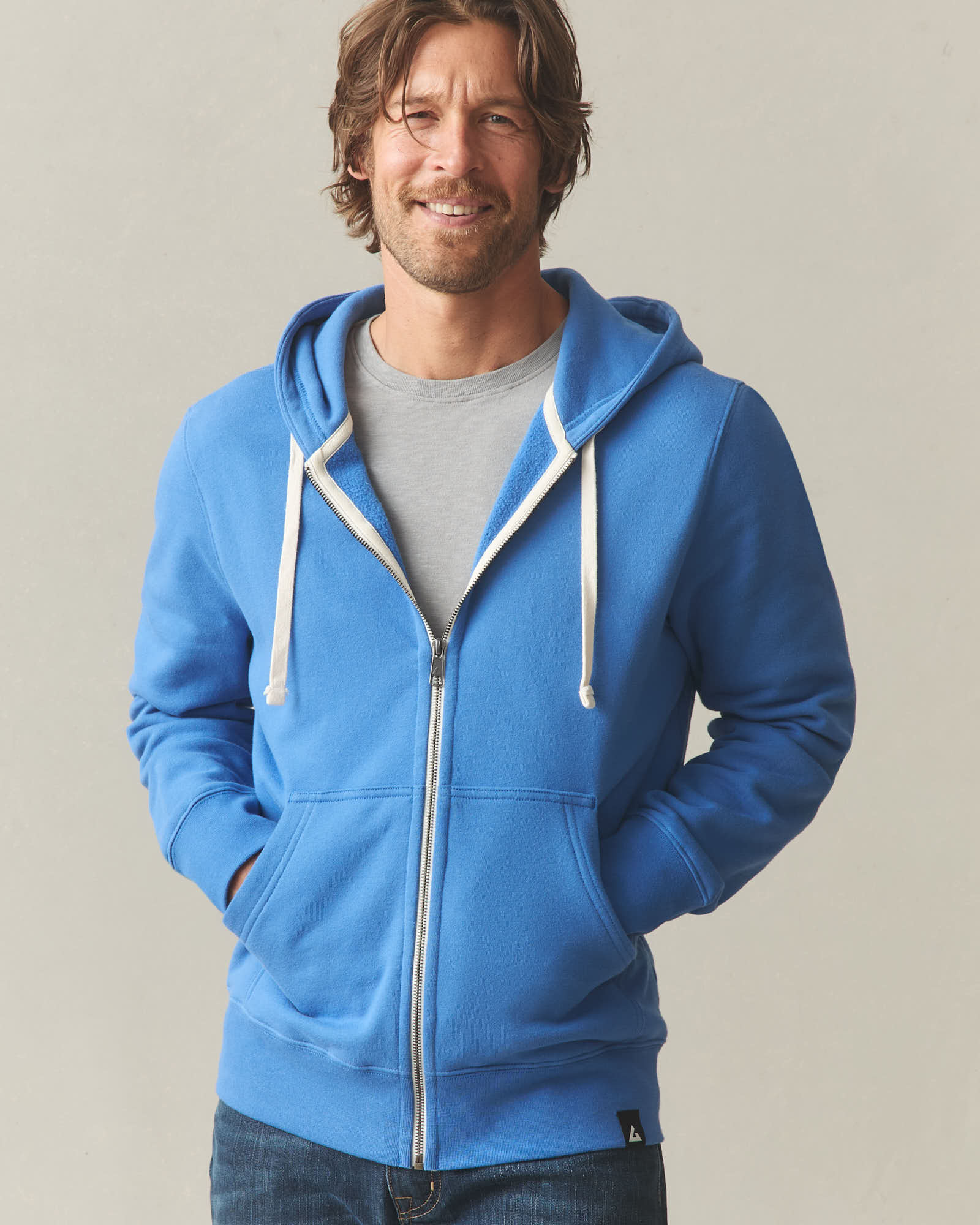 Men's Midweight Full Zip - Bright Cobalt - Image 3