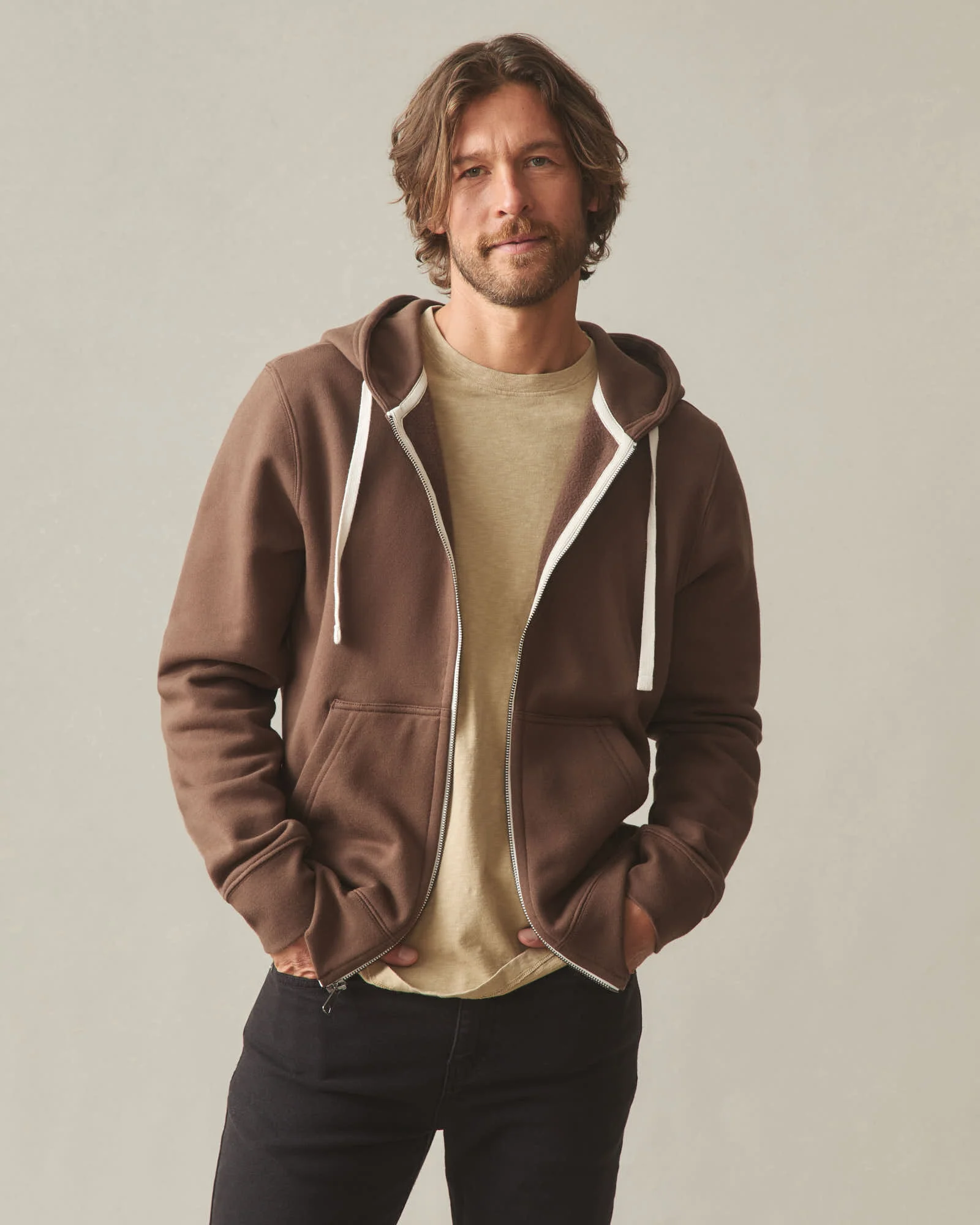 Men's Midweight Full Zip - Chestnut - Image 2