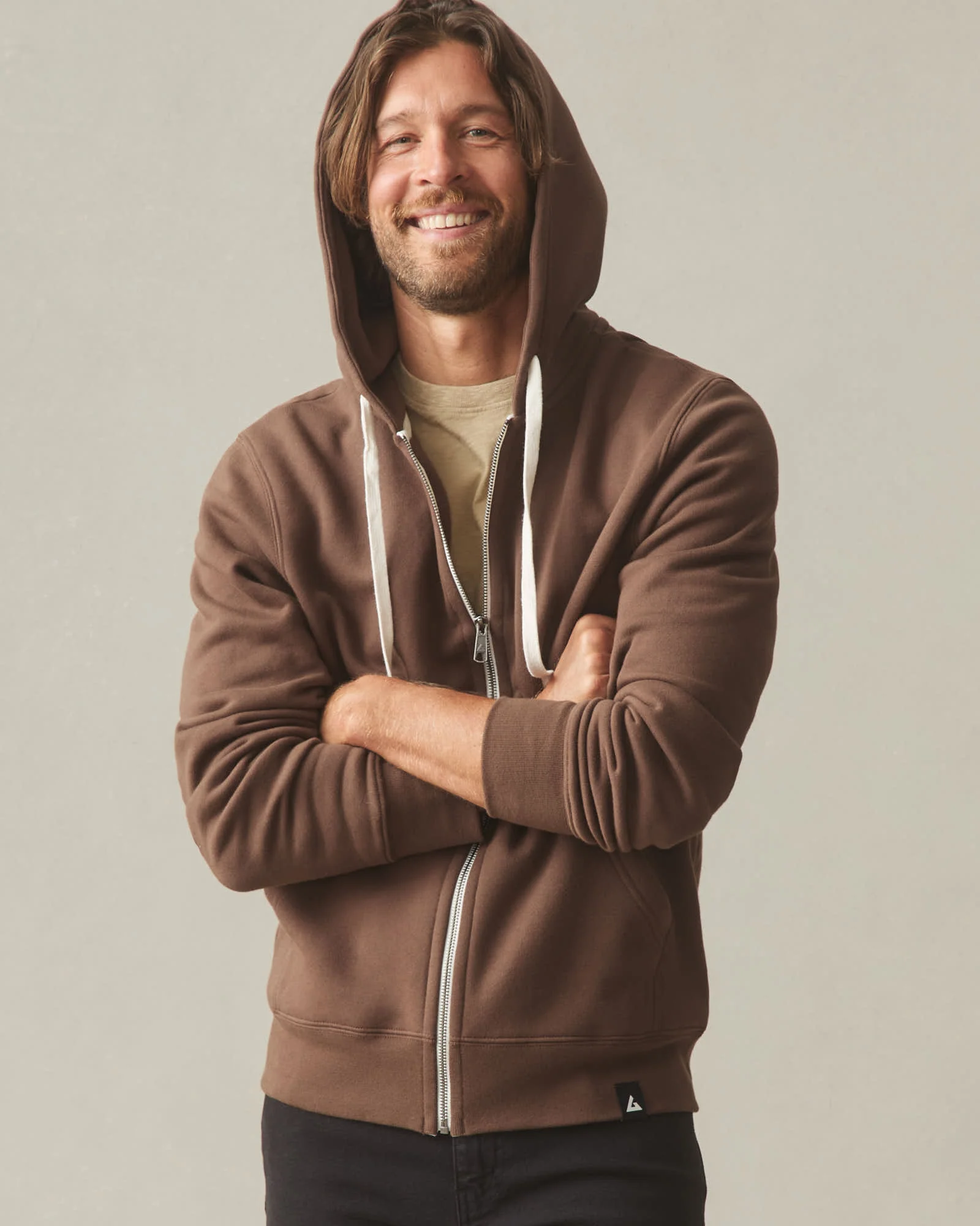 Men's Midweight Full Zip - Chestnut - Image 4