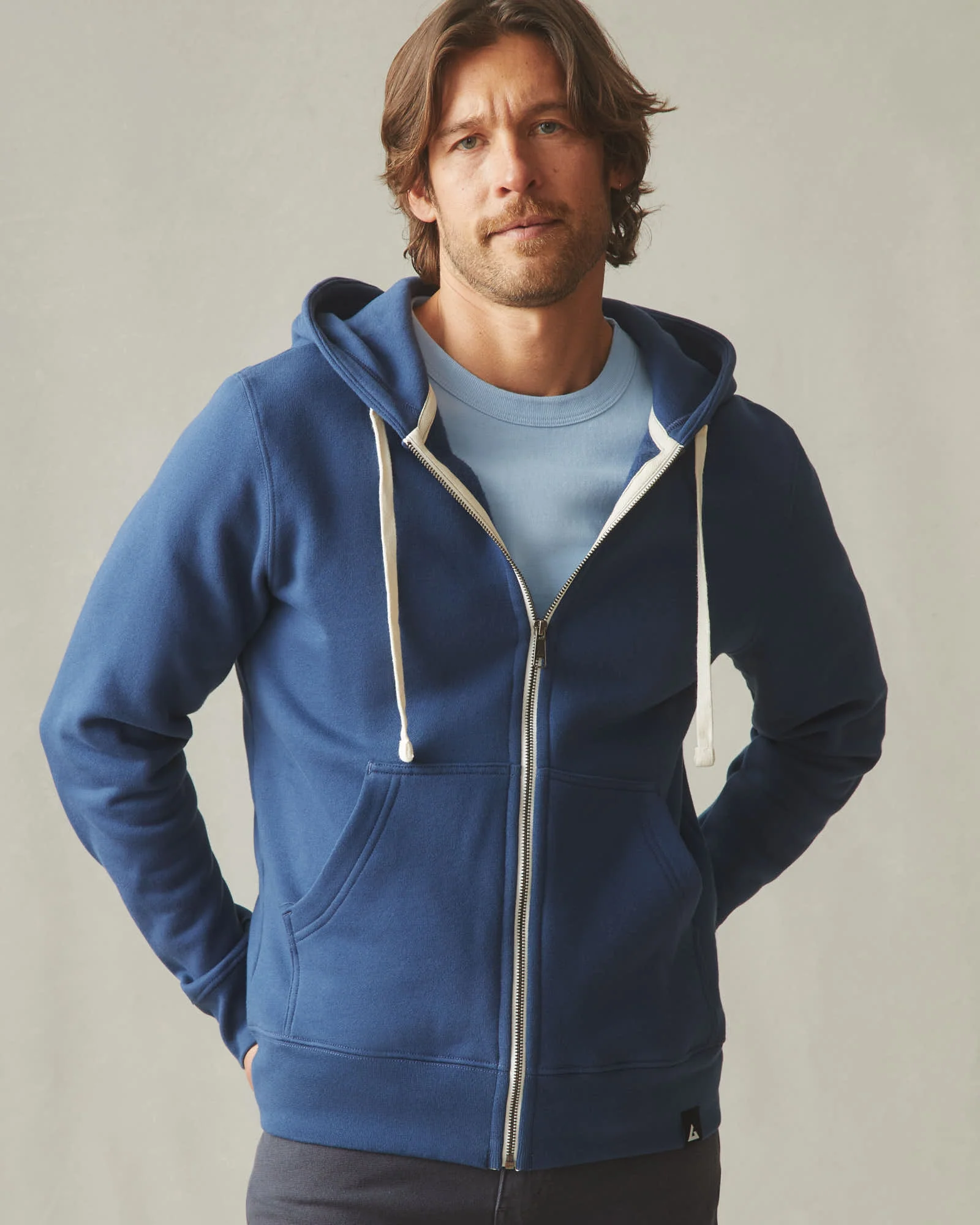 Men's Midweight Full Zip - Varsity Blue - Image 3