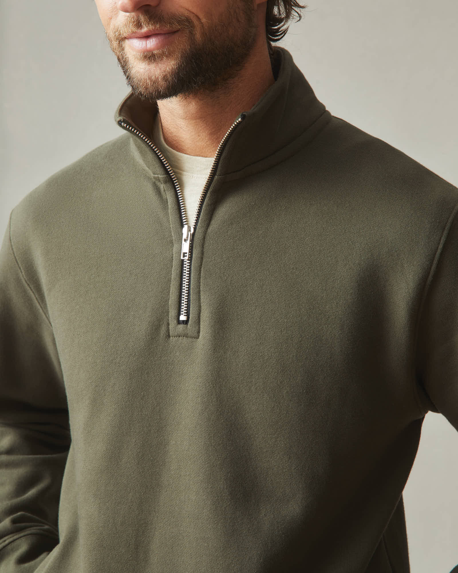 Men's Carolina Quarter Zip - Deep Olive - Image 2