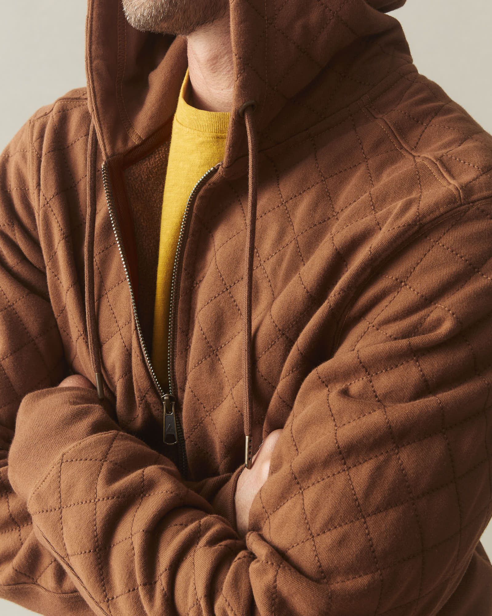 Men's Diamond Stitch Classic Full Zip - Mahogany - Image 5