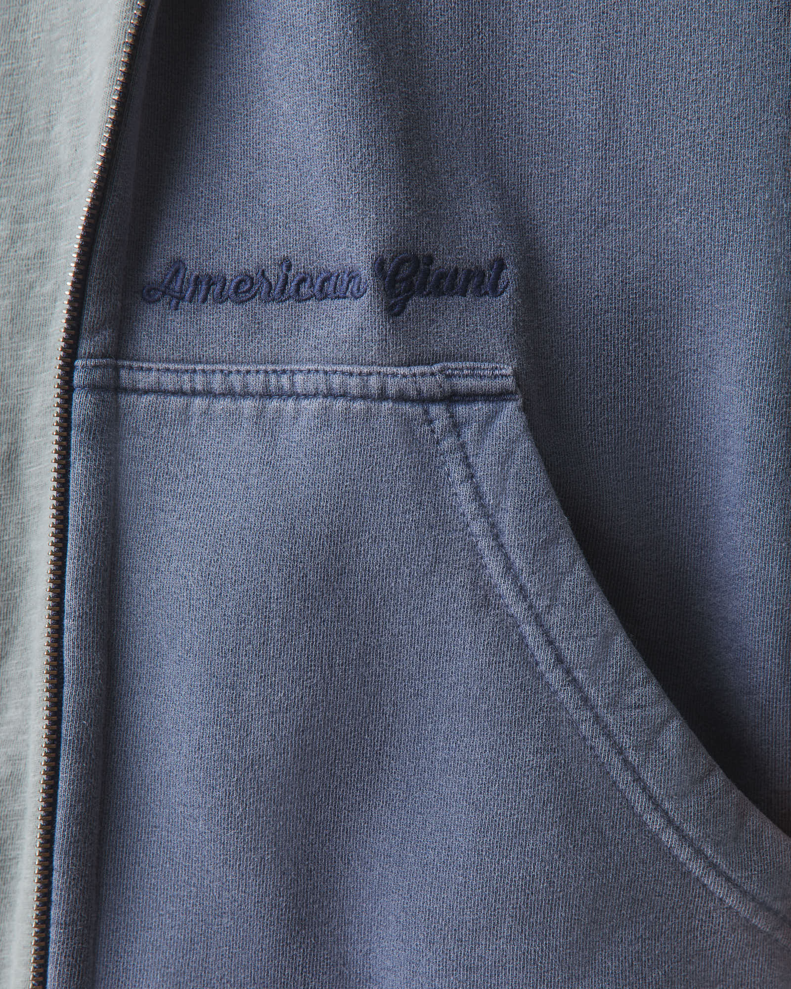 Men's Vintage Wash Relaxed Classic Full Zip - Washed True Navy - Image 6