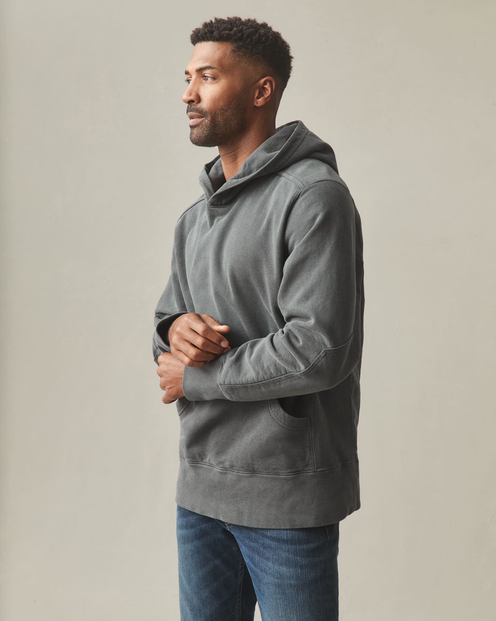 Men's Vintage Wash Classic Pullover - Washed Charcoal - Image 4