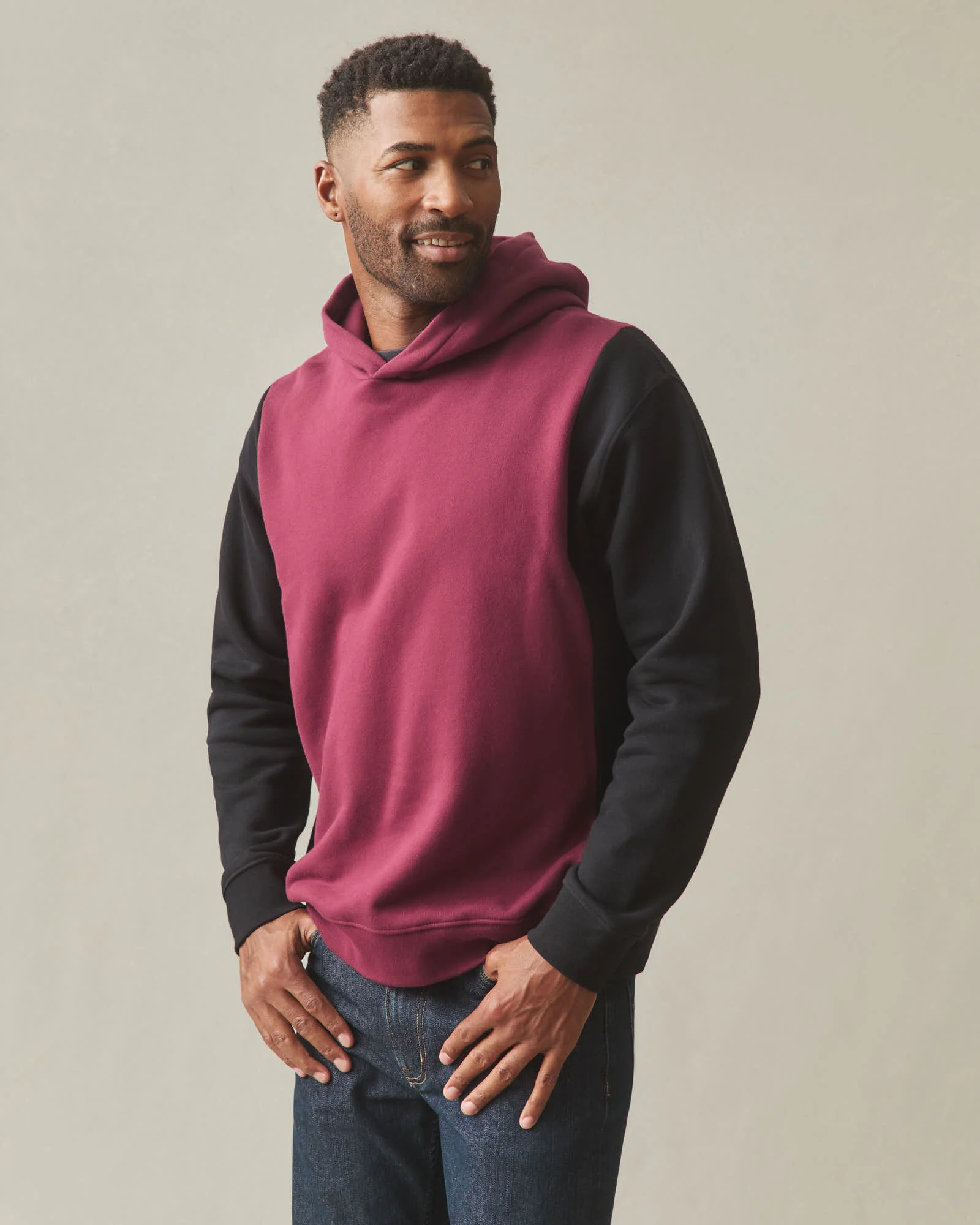 Men's Colorblock Midweight Pullover - Zinfandel Black - Image 2