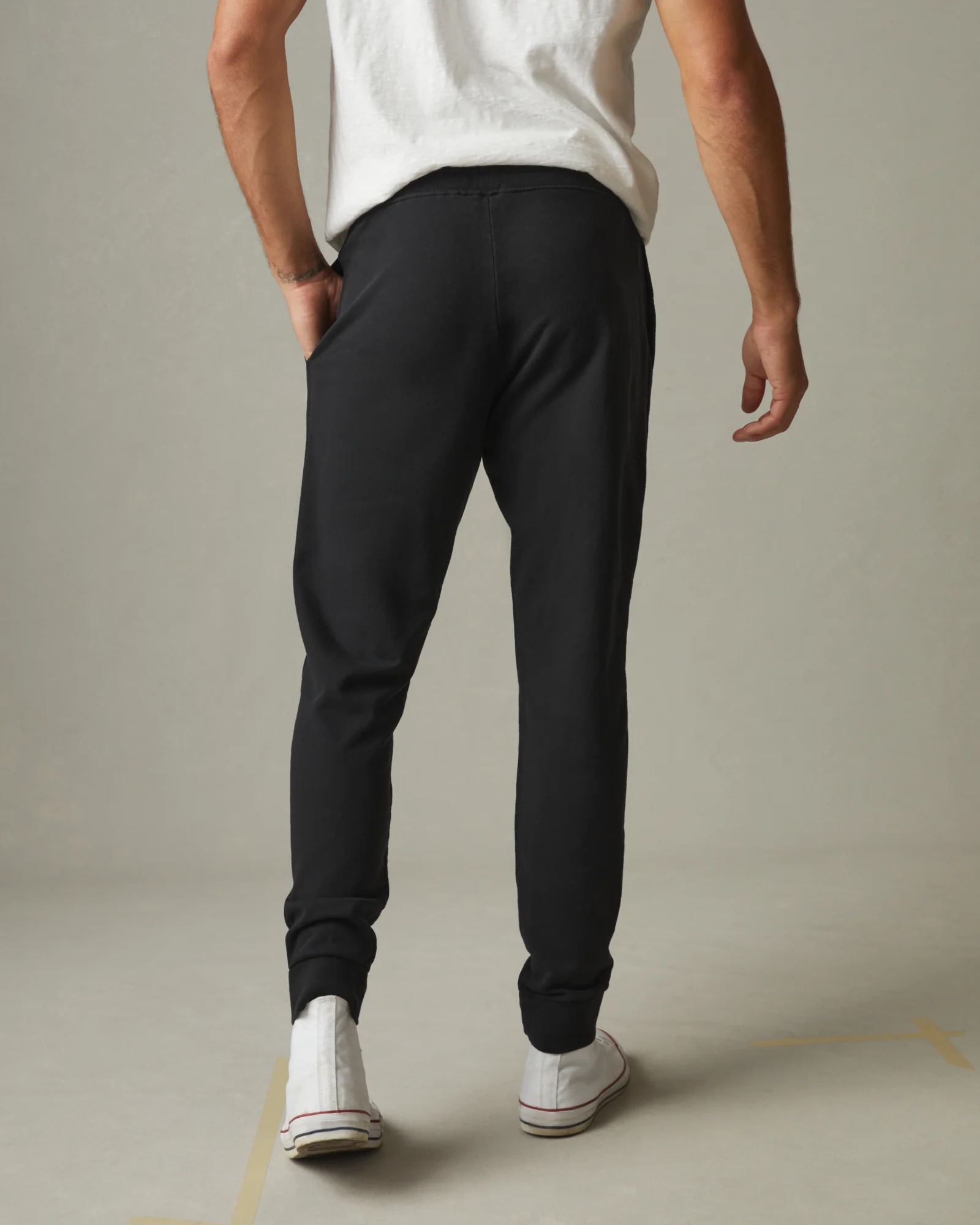 Men's French Terry Jogger - Black - Image 4