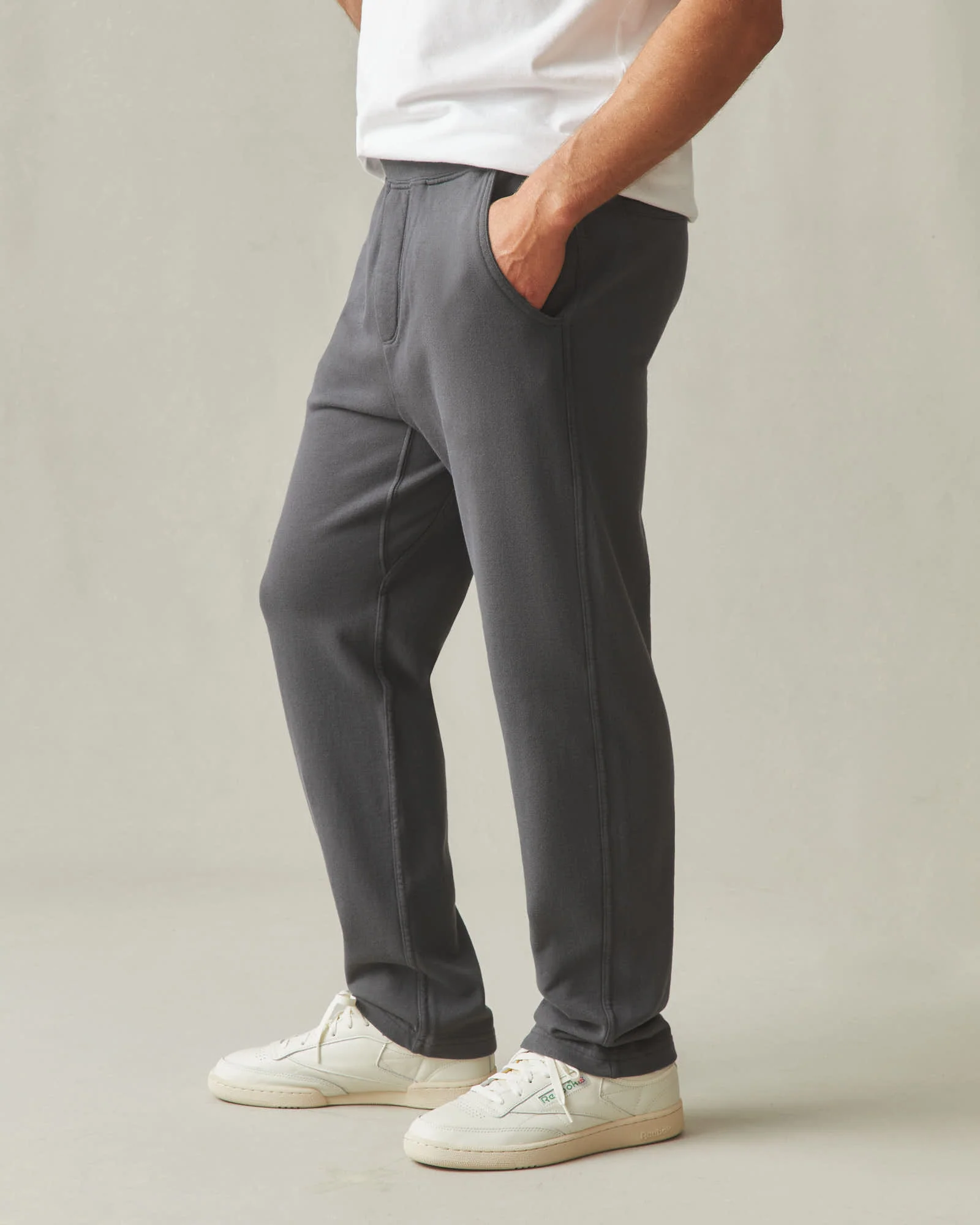 Men's French Terry Straight Pant - Dark Charcoal - Image 3
