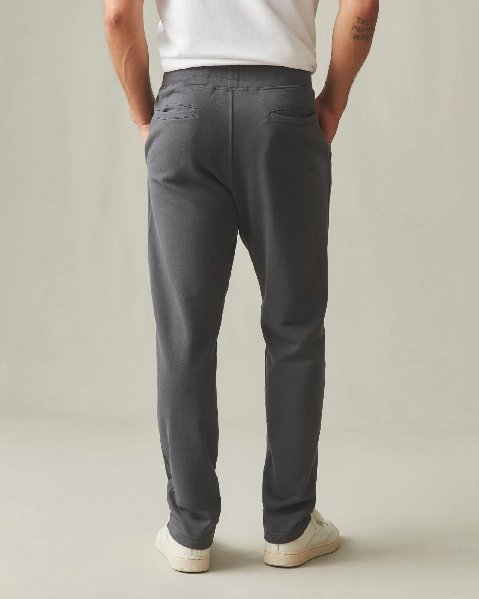 Men's French Terry Straight Pant - Dark Charcoal - Image 4