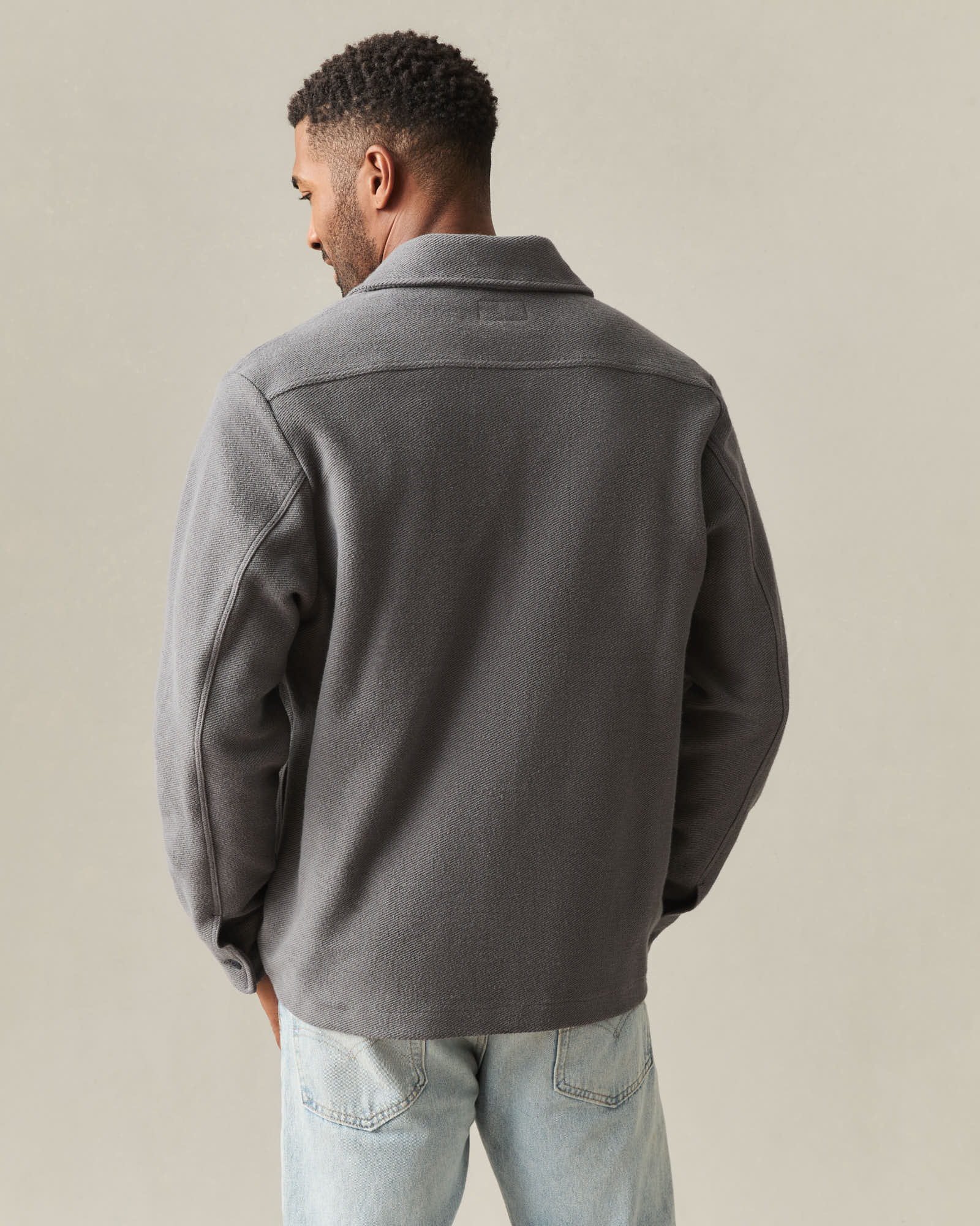 Men's French Terry Twill Shacket - Thunderstorm - Image 4