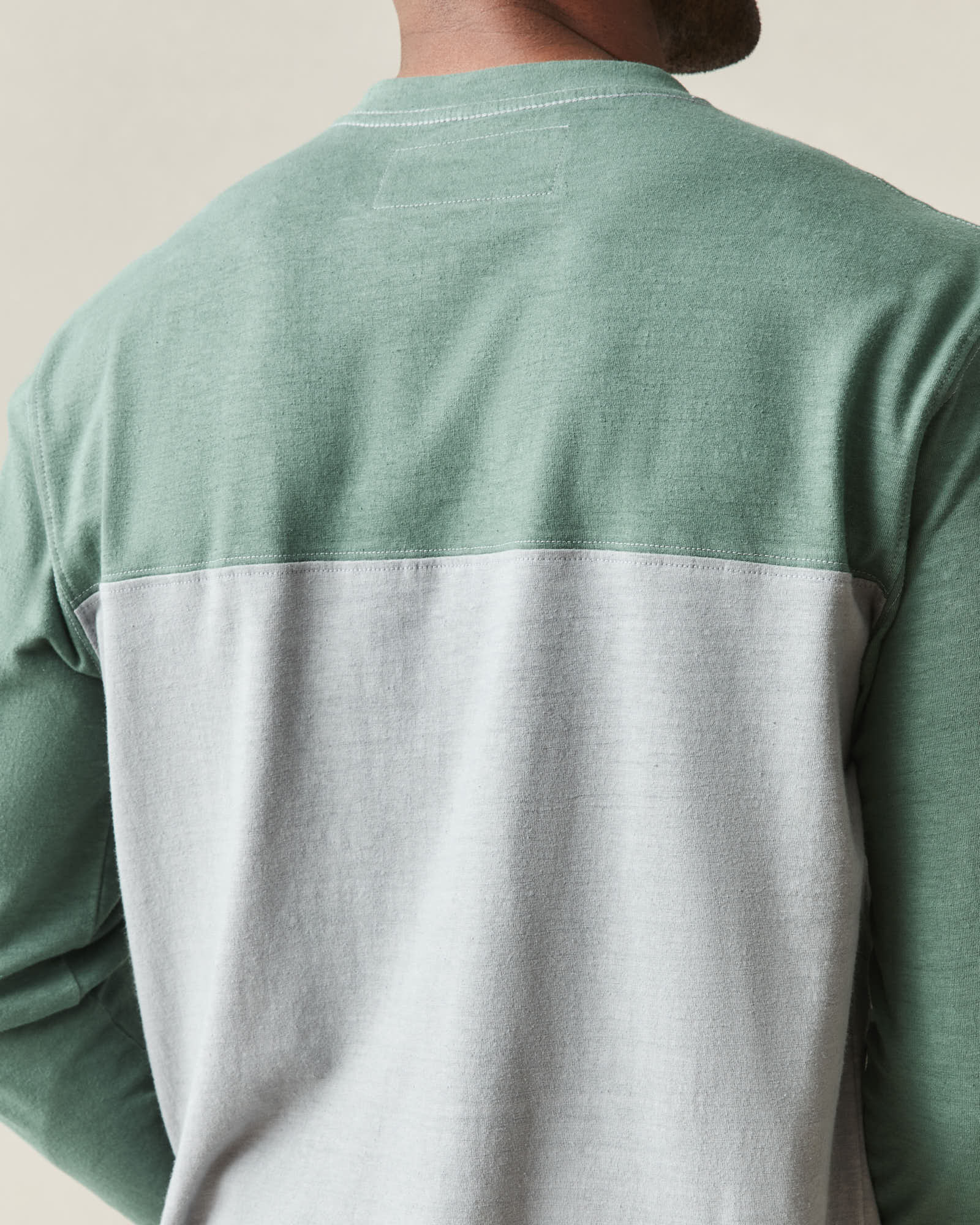 Men's Hemp Colorblock Long Sleeve Tee - Dark Forest Monument - Image 6