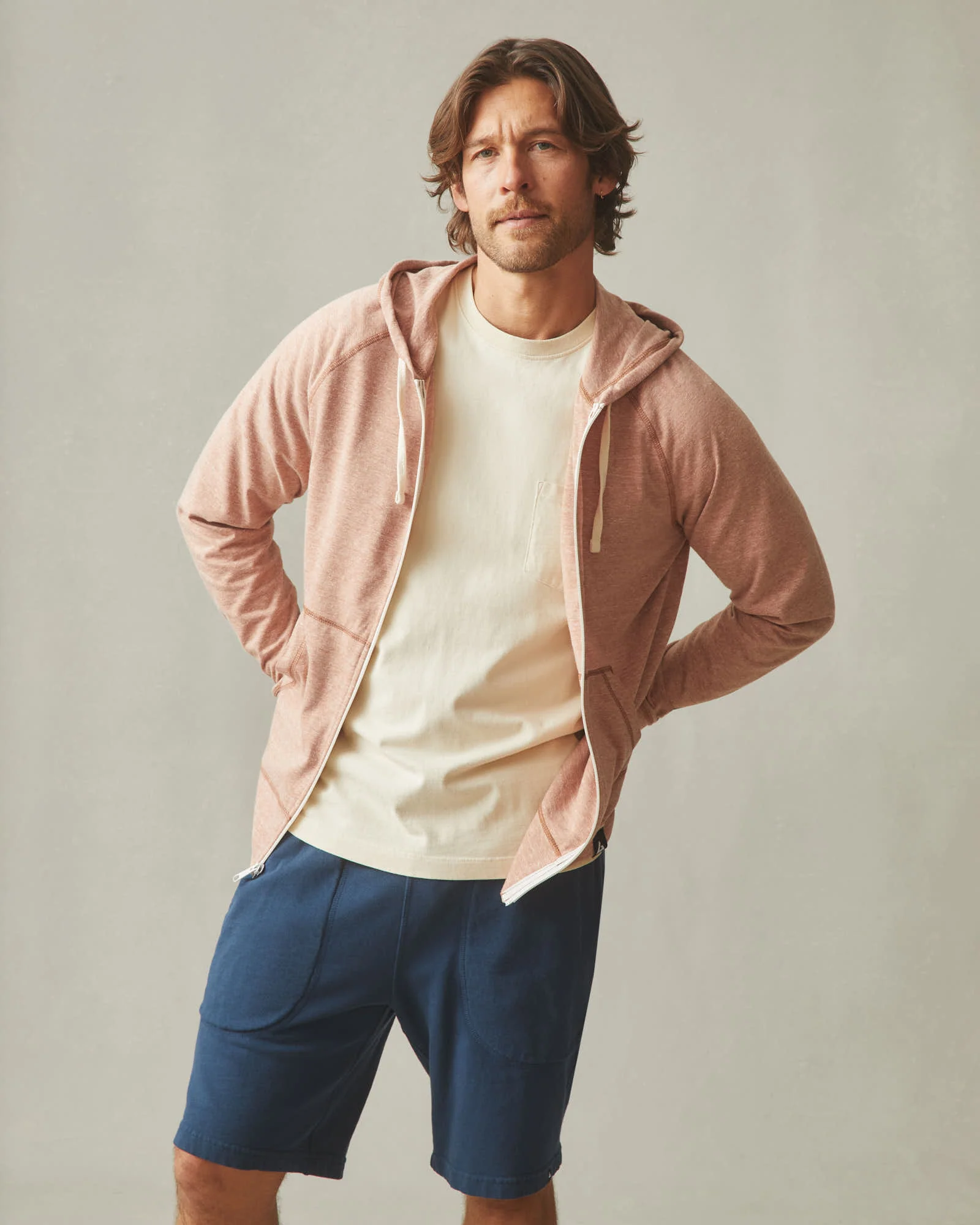 Men's Lightweight Full Zip - Canyon Clay Heather - Image 3