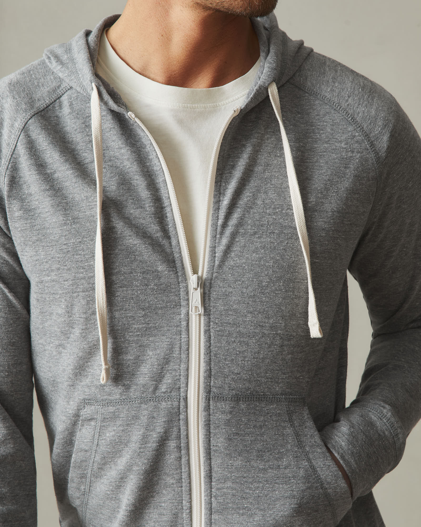 Men's Lightweight Full Zip - Dark Charcoal Heather - Image 3