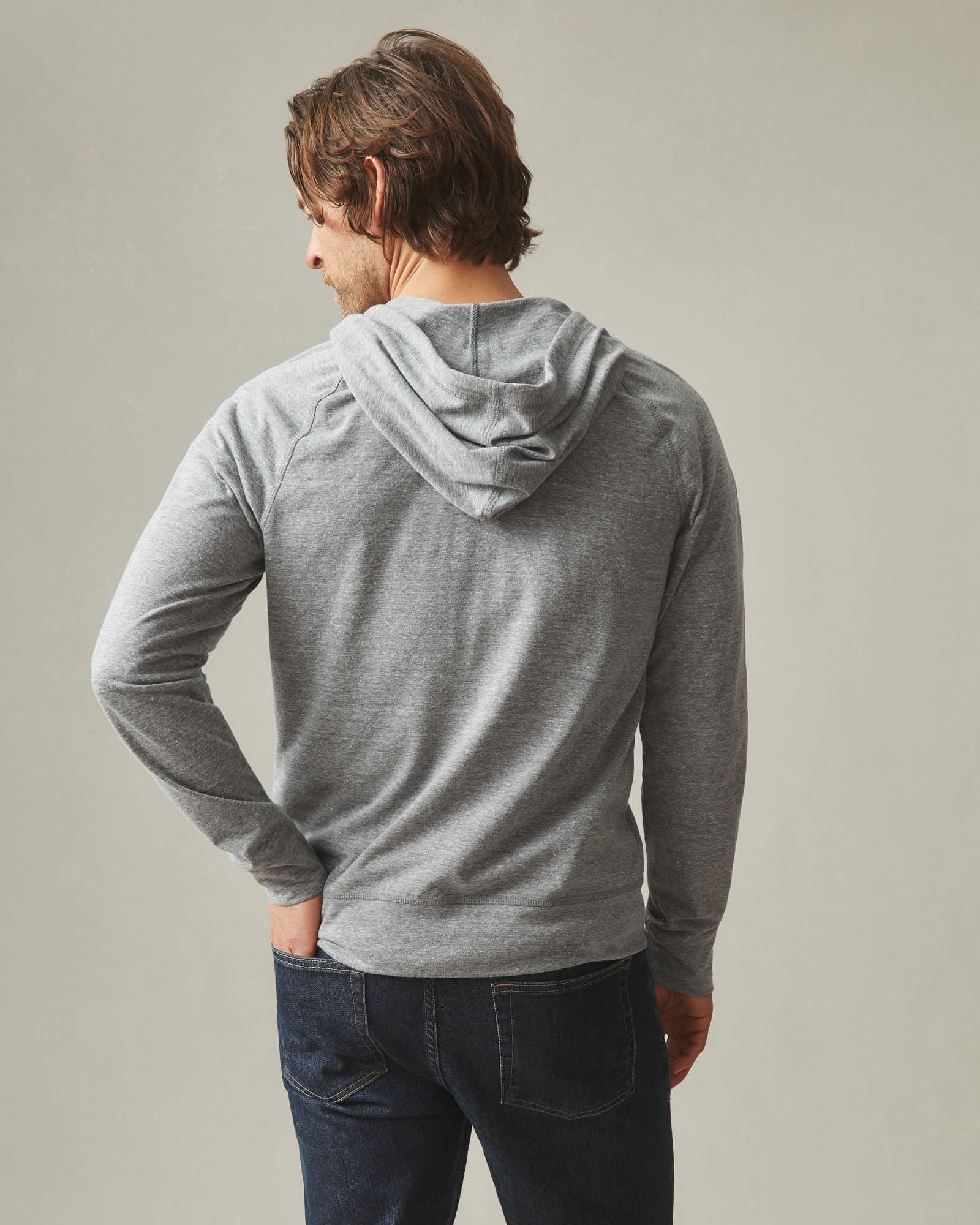 Men's Lightweight Full Zip - Dark Charcoal Heather - Image 4
