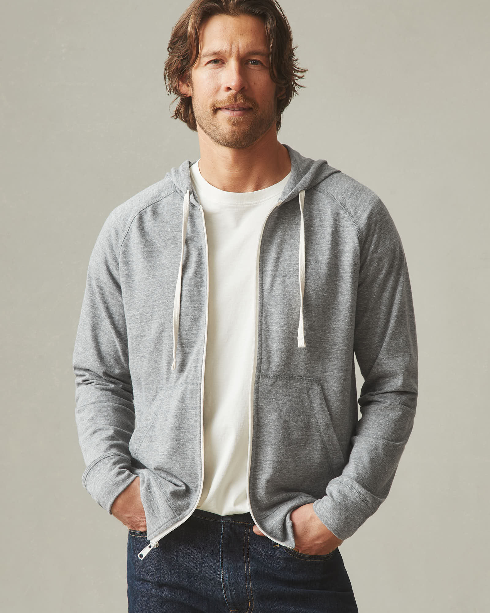 Men's Lightweight Full Zip - Dark Charcoal Heather - Image 6