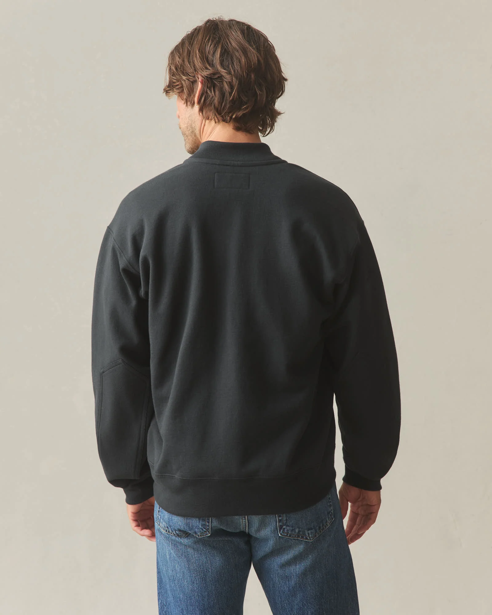 Men's Lined Bomber Jacket - Black - Image 5