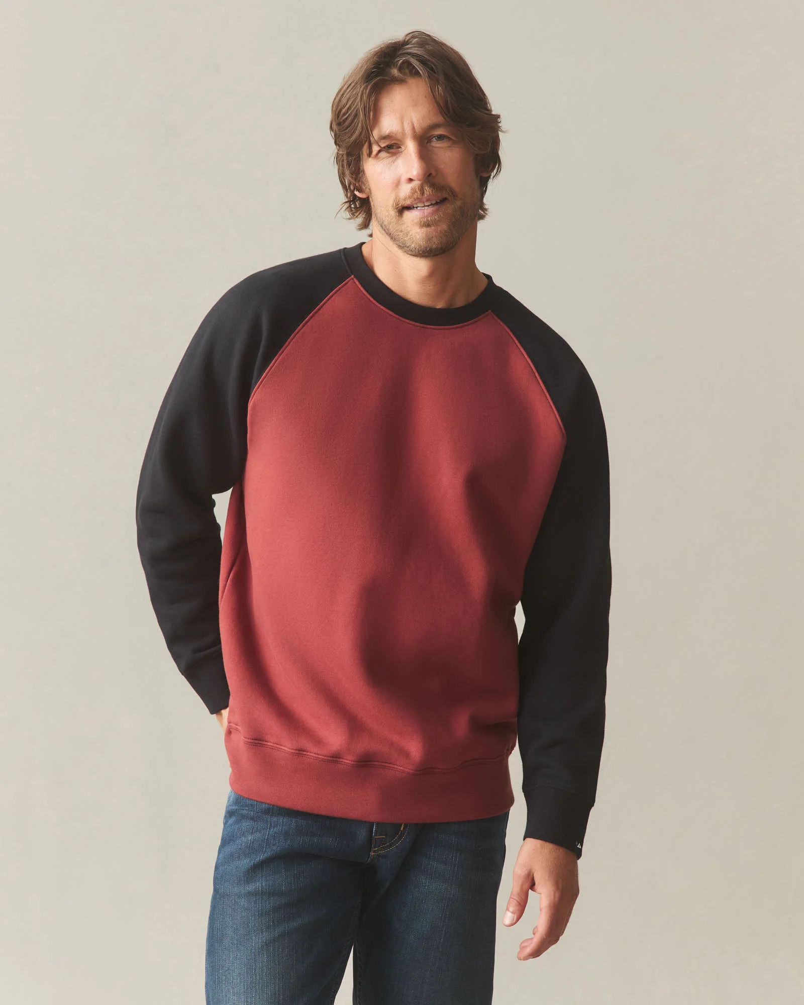 Men's Colorblock Midweight Crewneck - Spiced Apple Black - Image 2