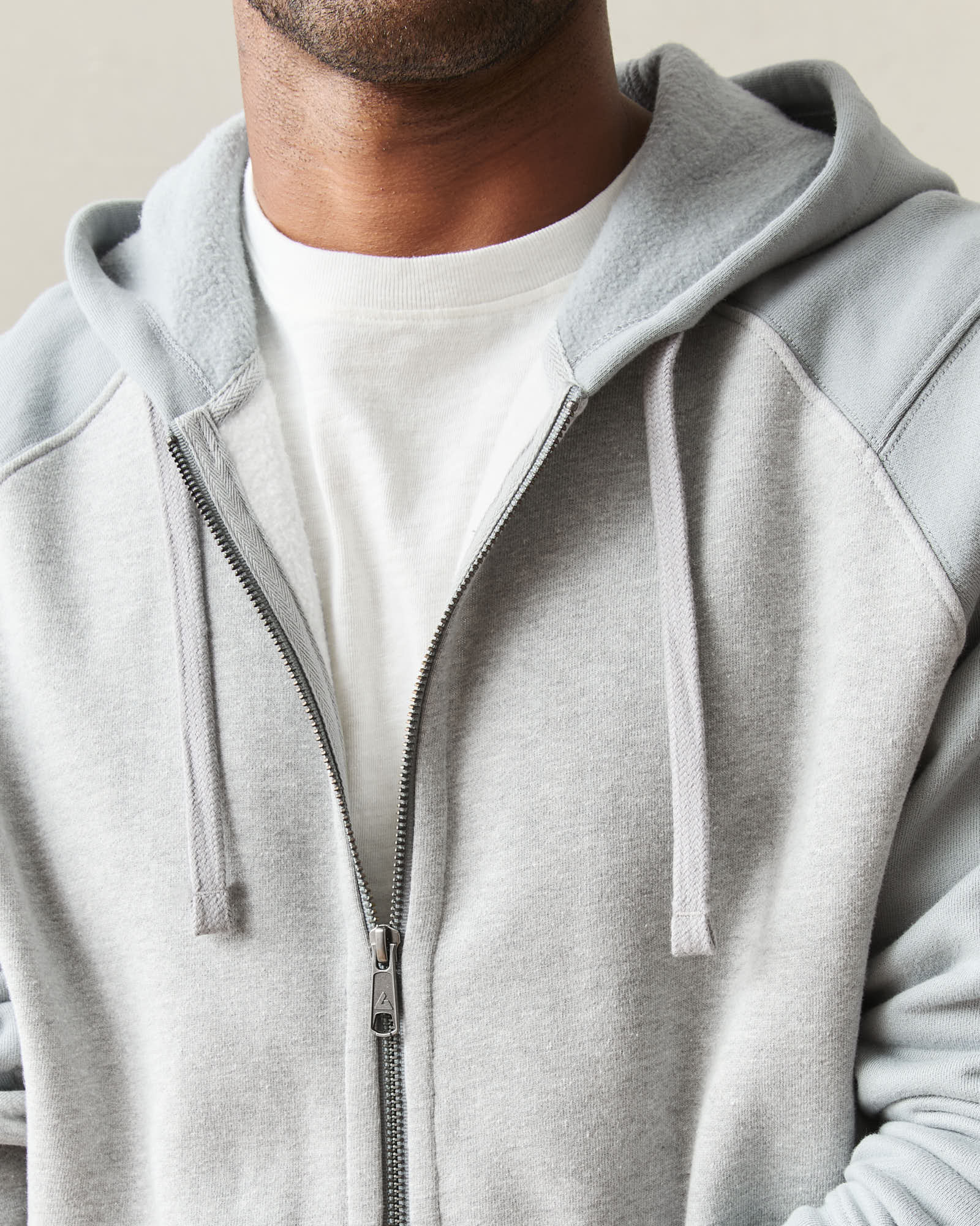 Men's Raglan Colorblock Midweight Full Zip - Athletic Heather Monument - Image 5