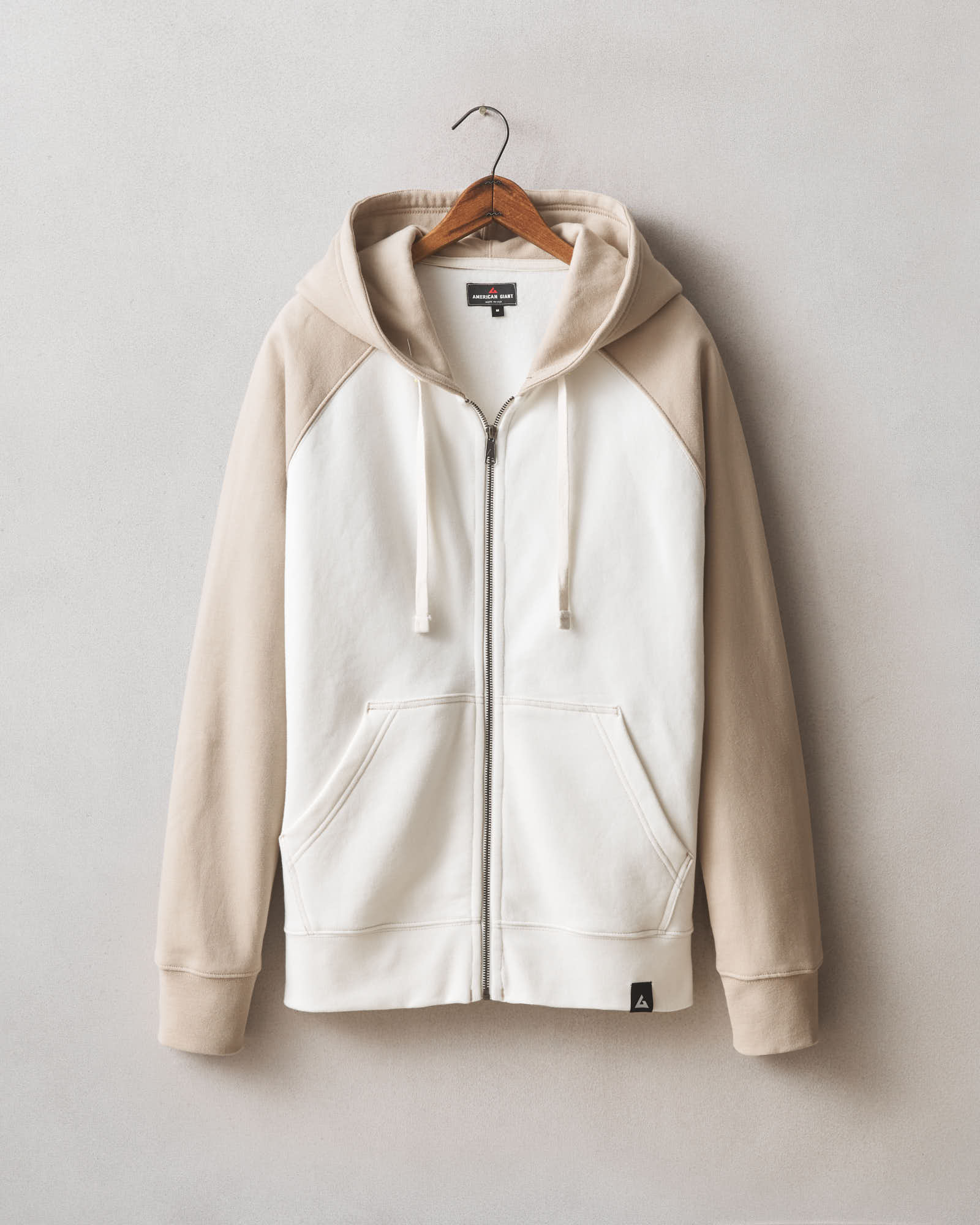 Men's Raglan Colorblock Midweight Full Zip - Cobblestone Gardenia