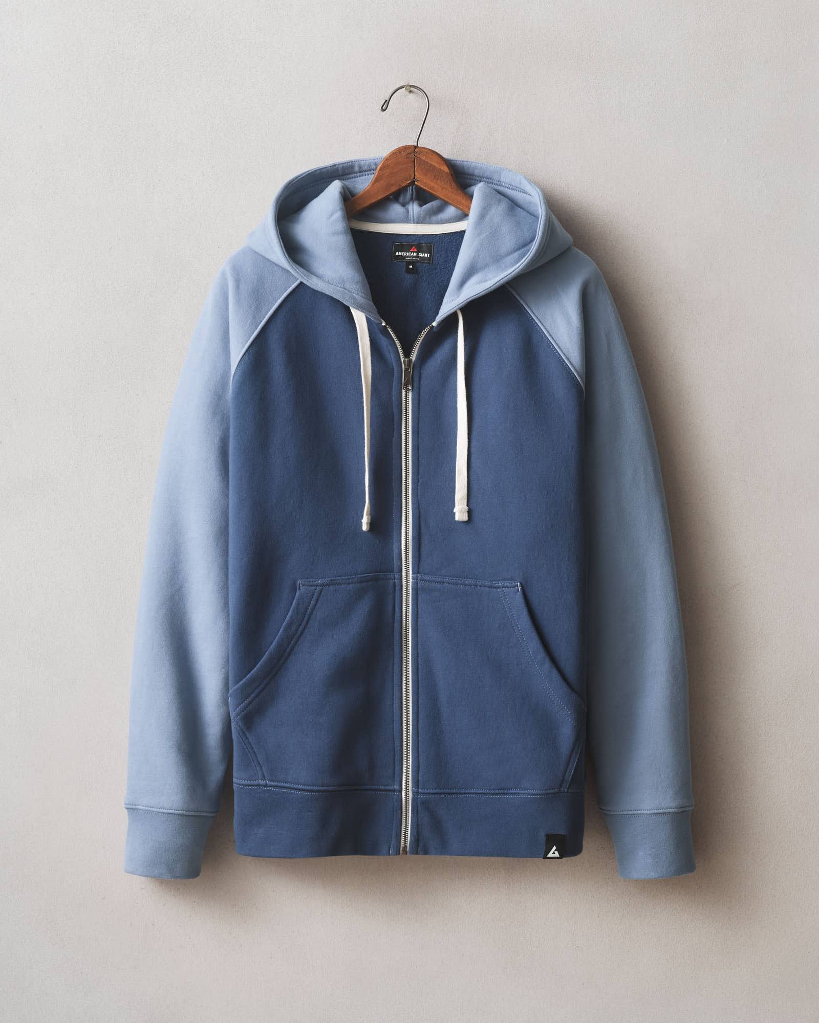 Men's Raglan Colorblock Midweight Full Zip - Dark Denim Infinity