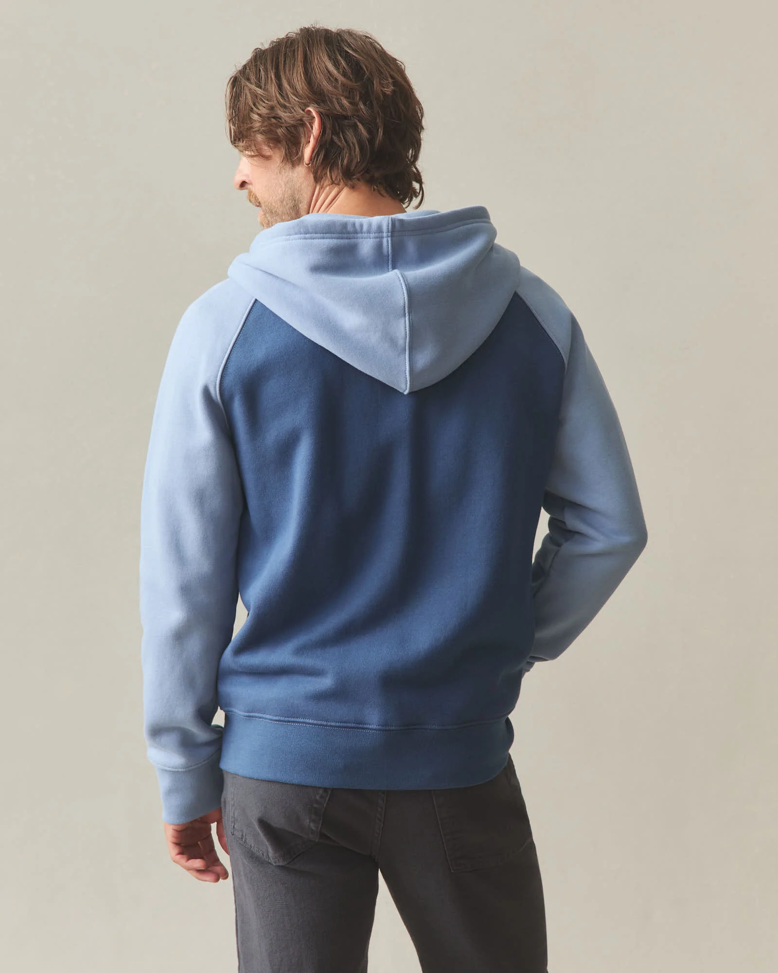Men's Raglan Colorblock Midweight Full Zip - Dark Denim Infinity - Image 4
