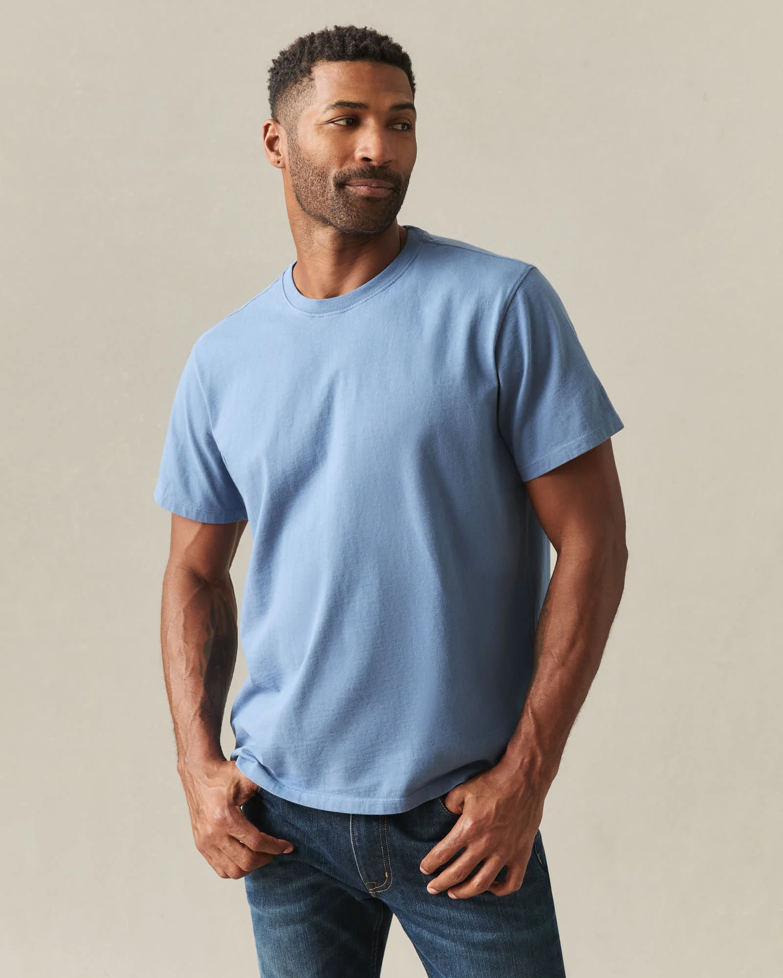 Men's Midweight Tee - Moonlight Blue - Image 2