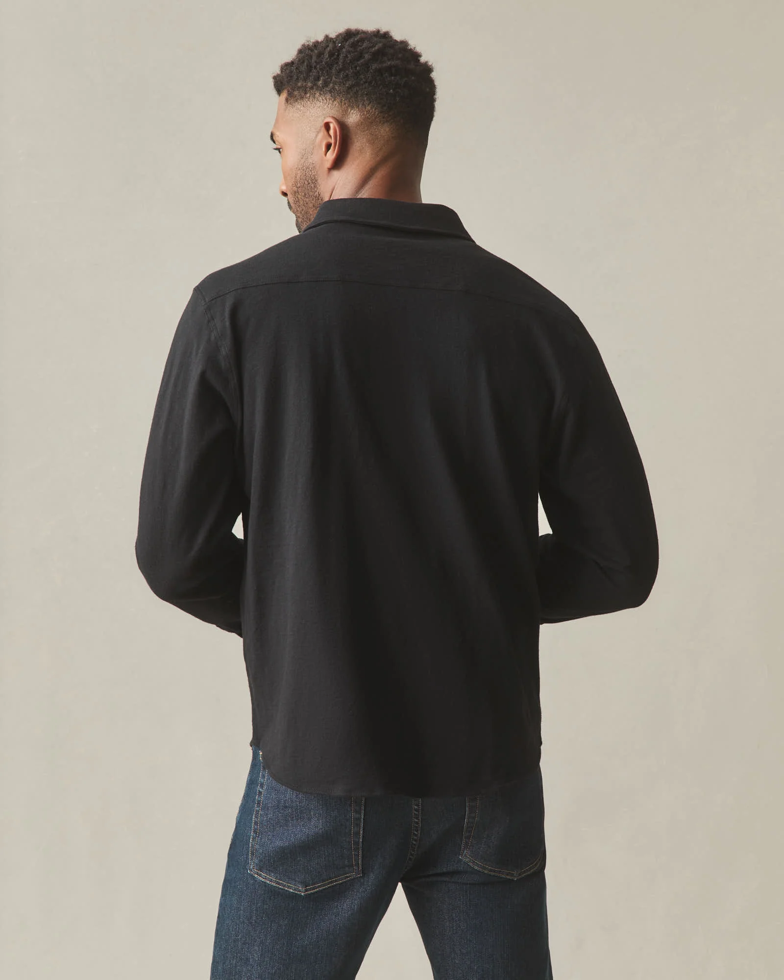 Men's Premium Slub Button Up Long Sleeve - Black - Image 6