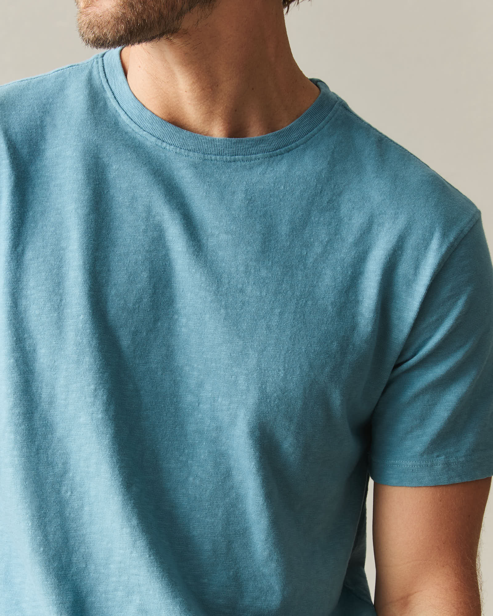 Men's Premium Slub Crew Tee - Adriatic Blue - Image 4