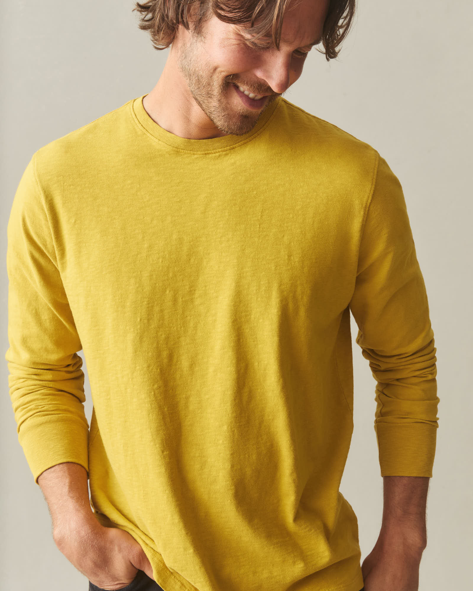 Men's Premium Slub Crew Tee Long Sleeve - Arrowwood - Image 3