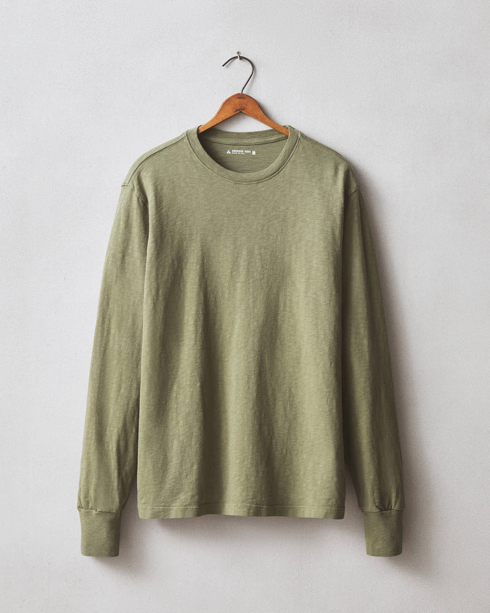 Men's Premium Slub Crew Long Sleeve Tee - Artichoke - Image 4