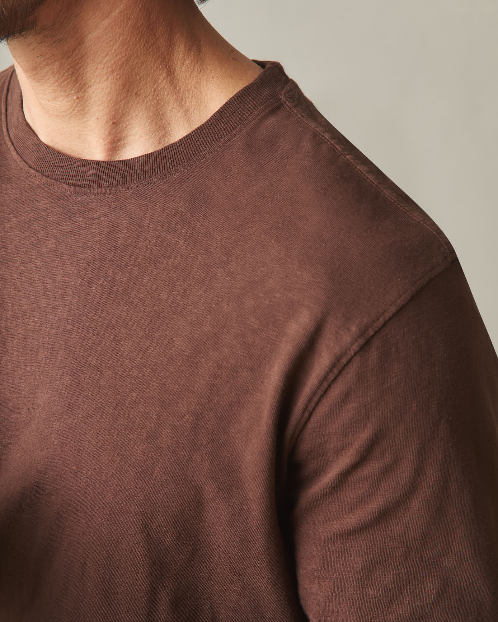 Men's Premium Slub Crew Tee Long Sleeve - Chicory Coffee - Image 6