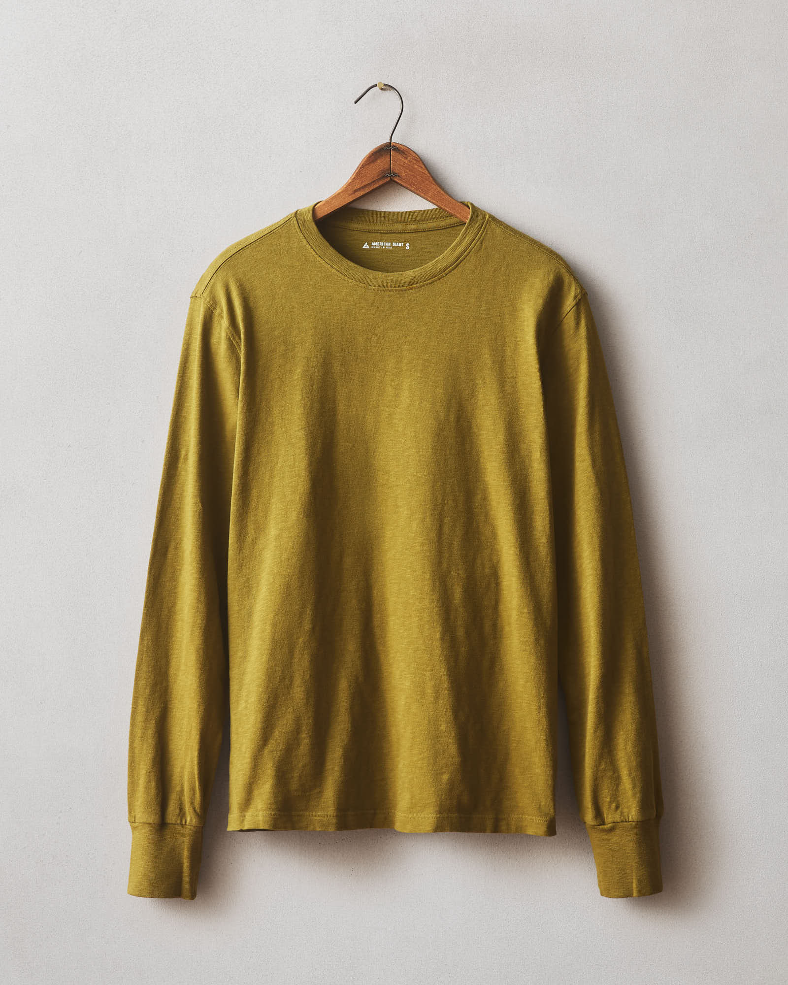 Men's Premium Slub Long Sleeve Crew Tee - Fir Green