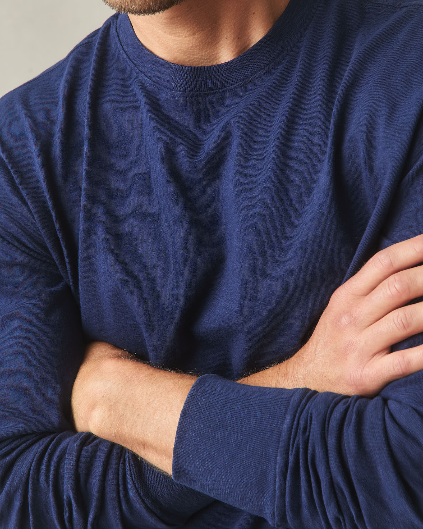 Men's Premium Slub Crew Tee Long Sleeve - Pageant Blue - Image 4