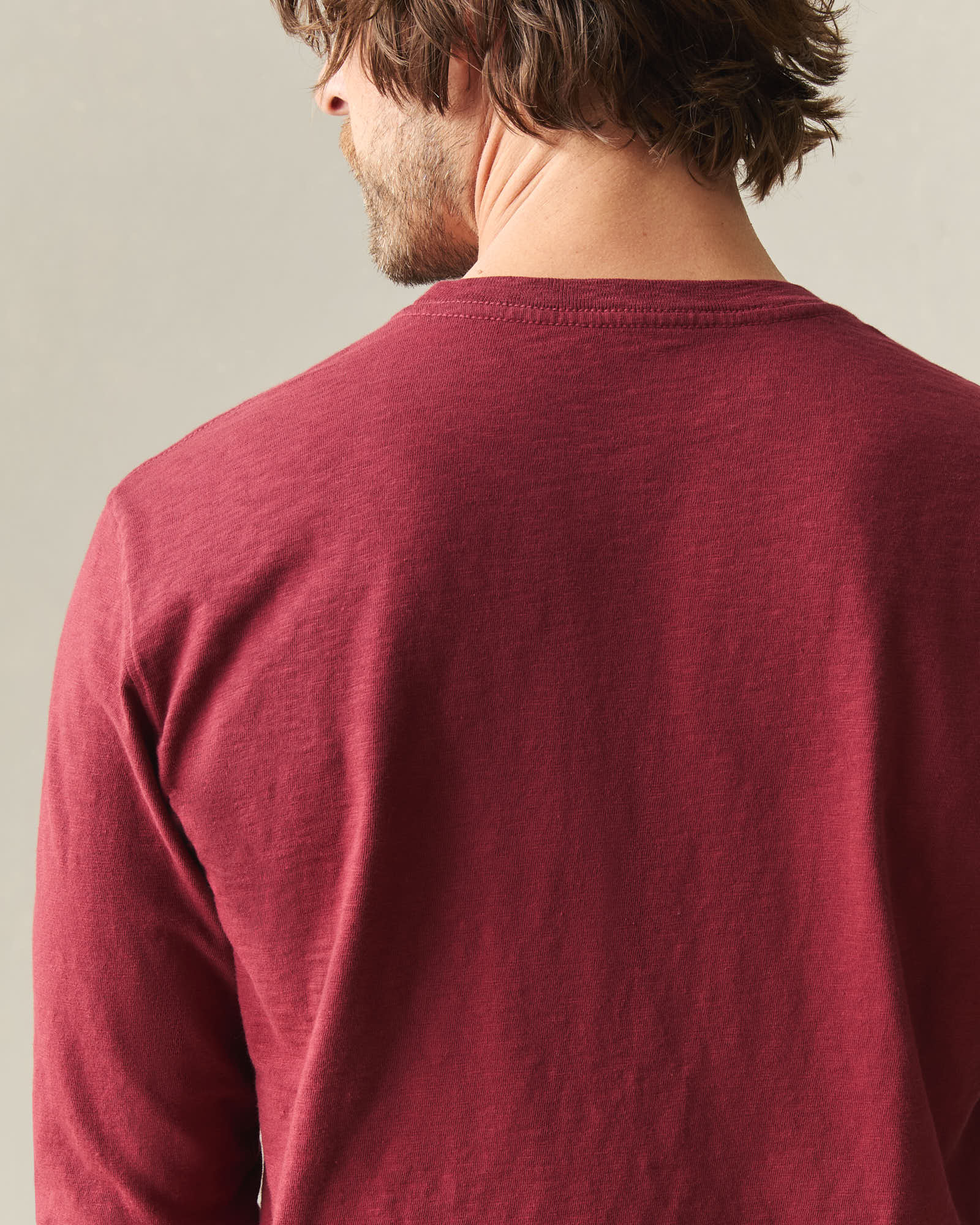 Men's Premium Slub Crew Tee Long Sleeve - Syrah - Image 5