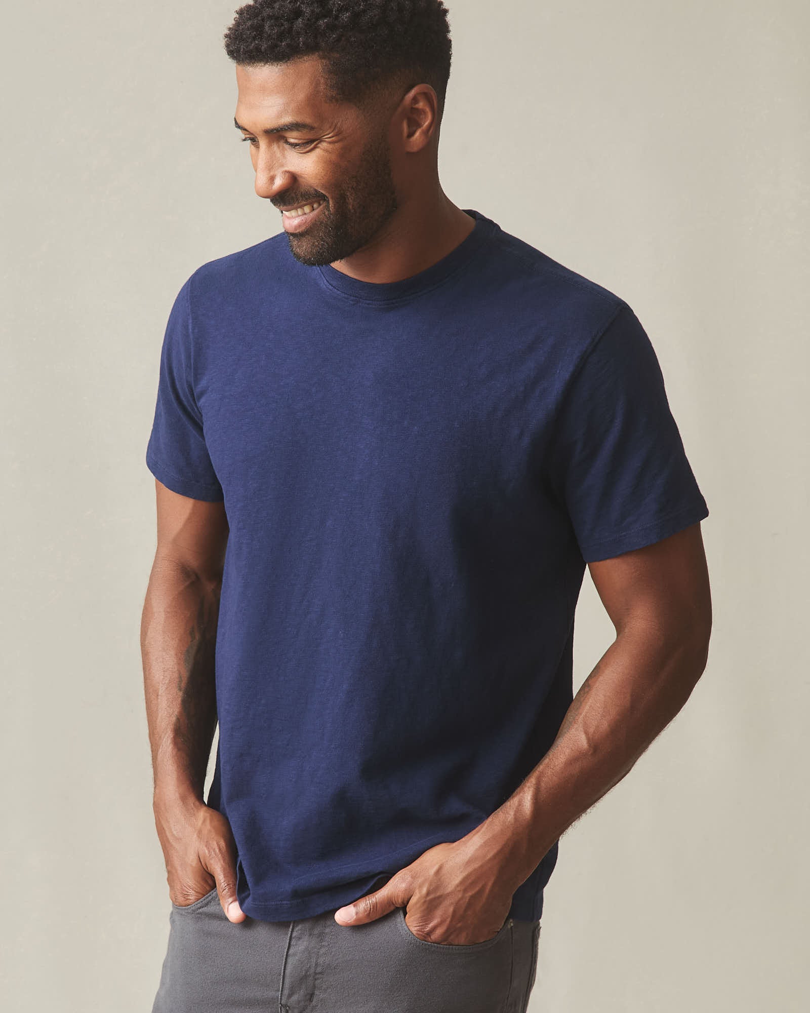 Men's Premium Slub Crew Tee - Pageant Blue - Image 3