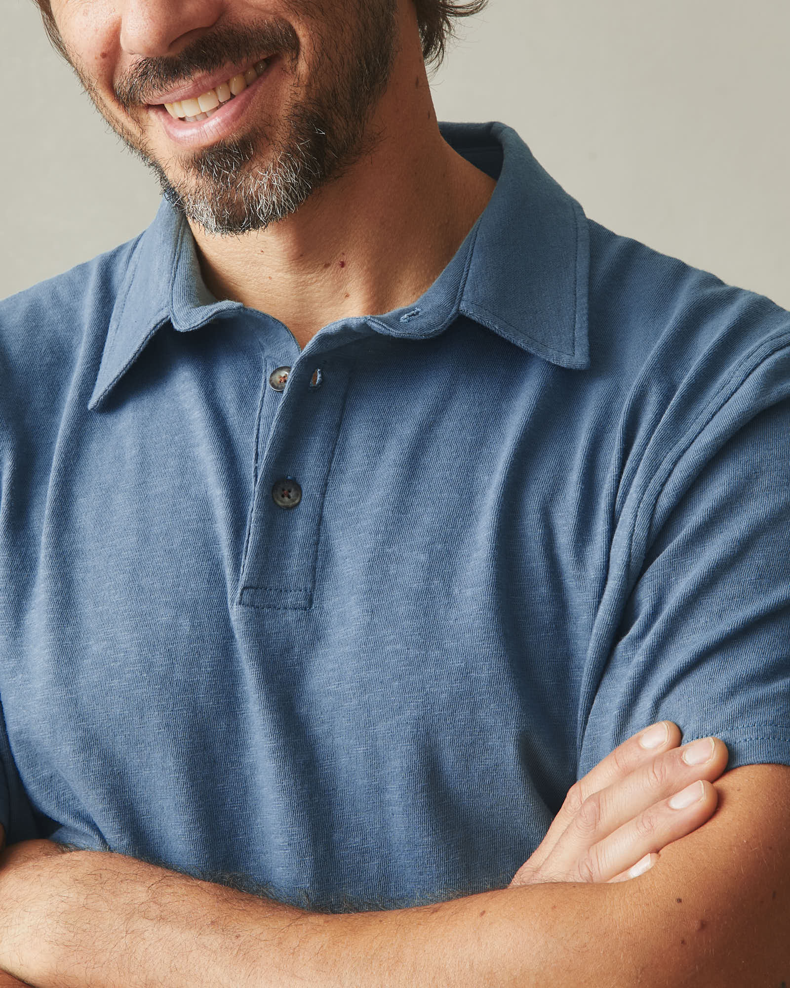 Men's Premium Slub Polo - Dark Denim - Image 4