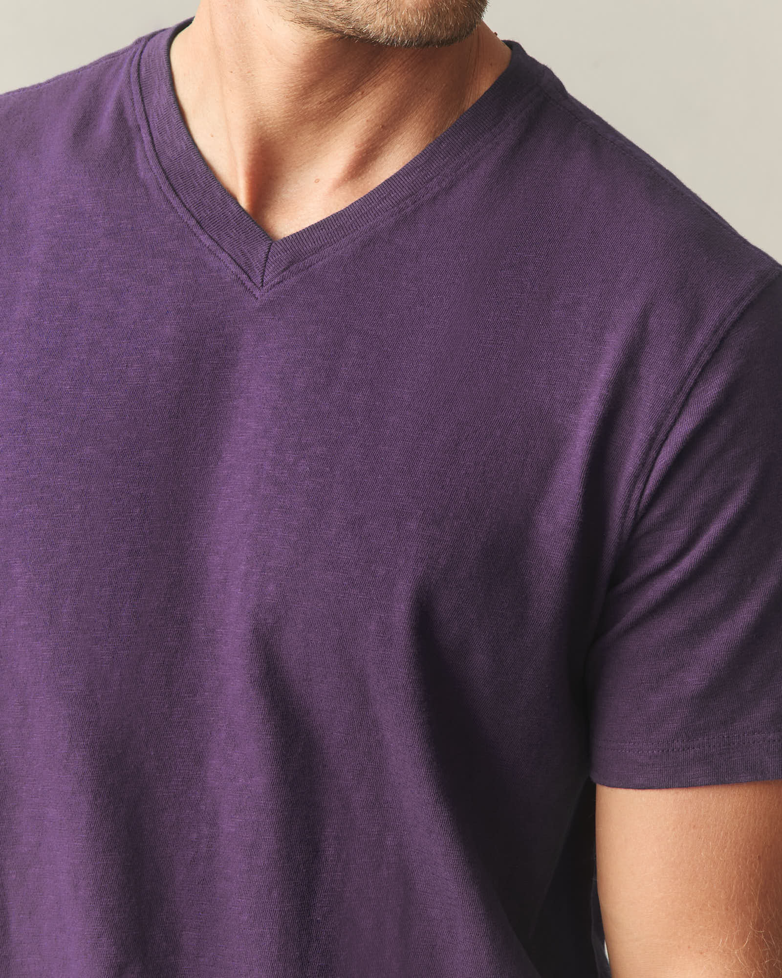 Men's Premium Slub V-Neck Tee - Shadow Purple - Image 4