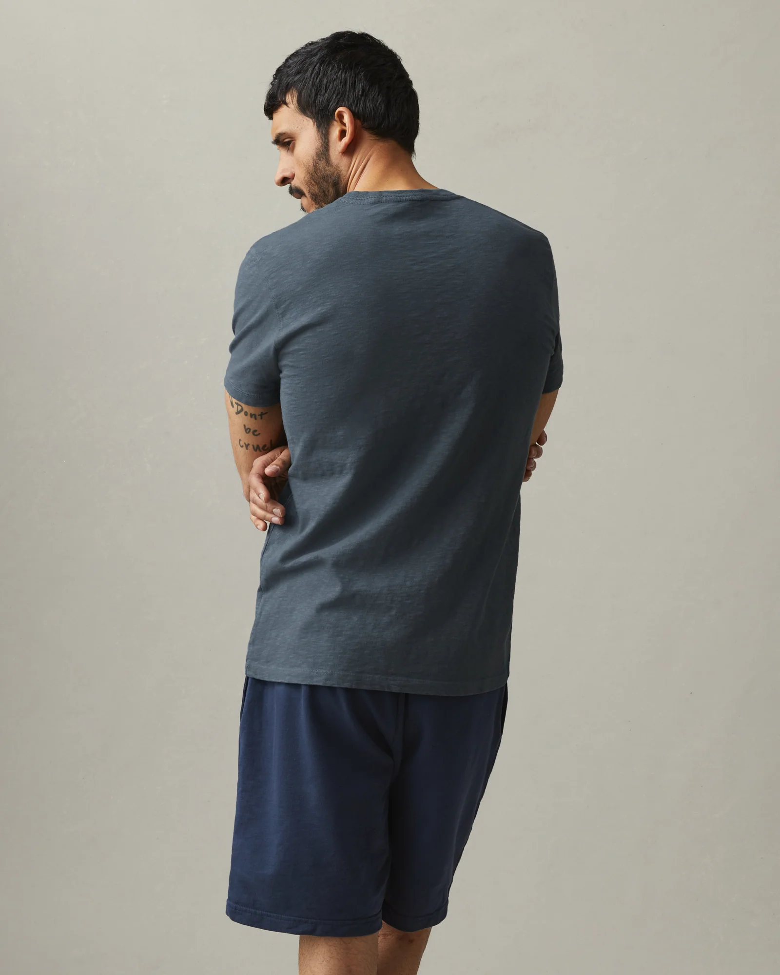 Men's Premium Slub V-Neck Tee - Vintage Indigo - Image 3