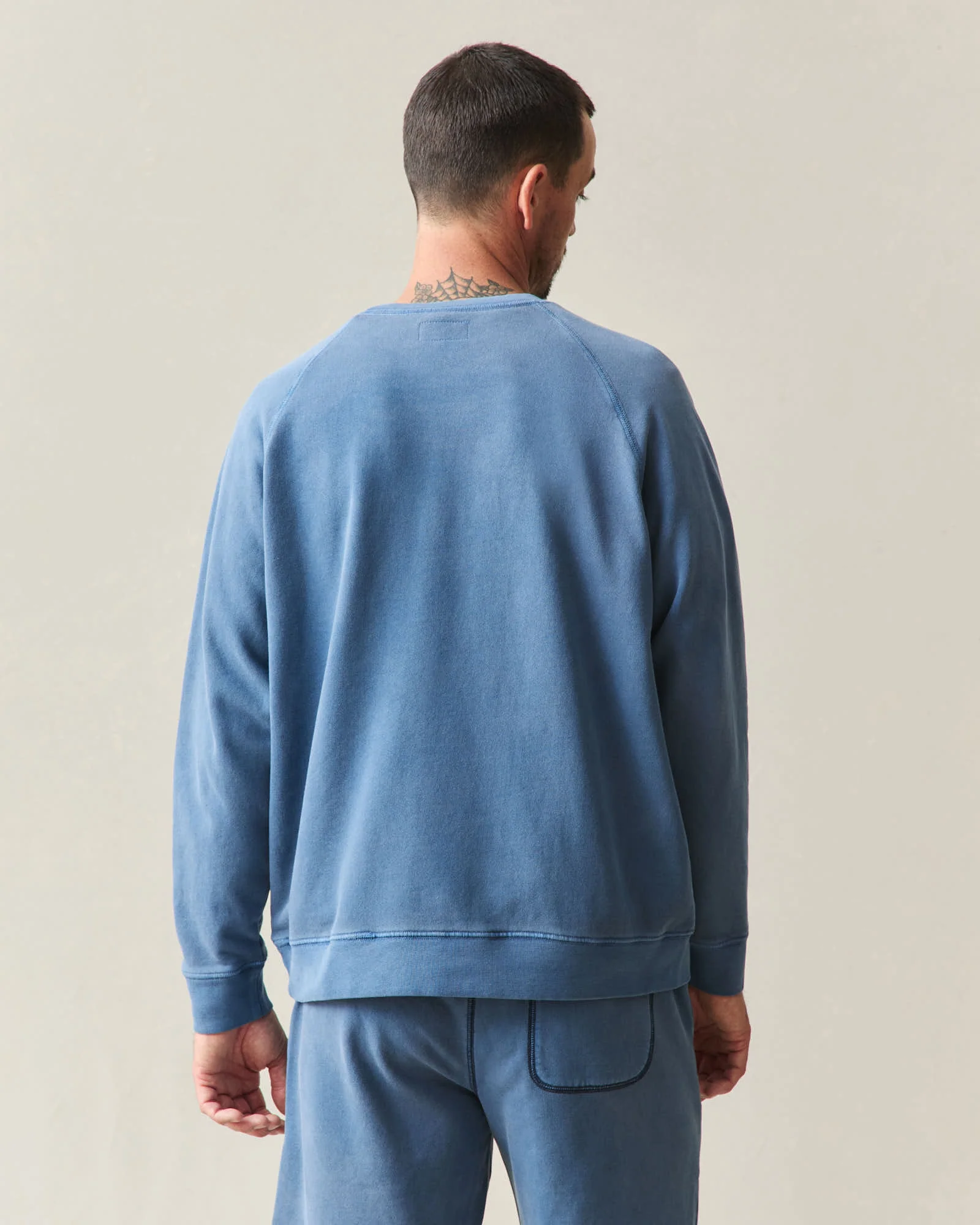 Men's Relaxed French Terry Crew - Ensign Blue - Image 3